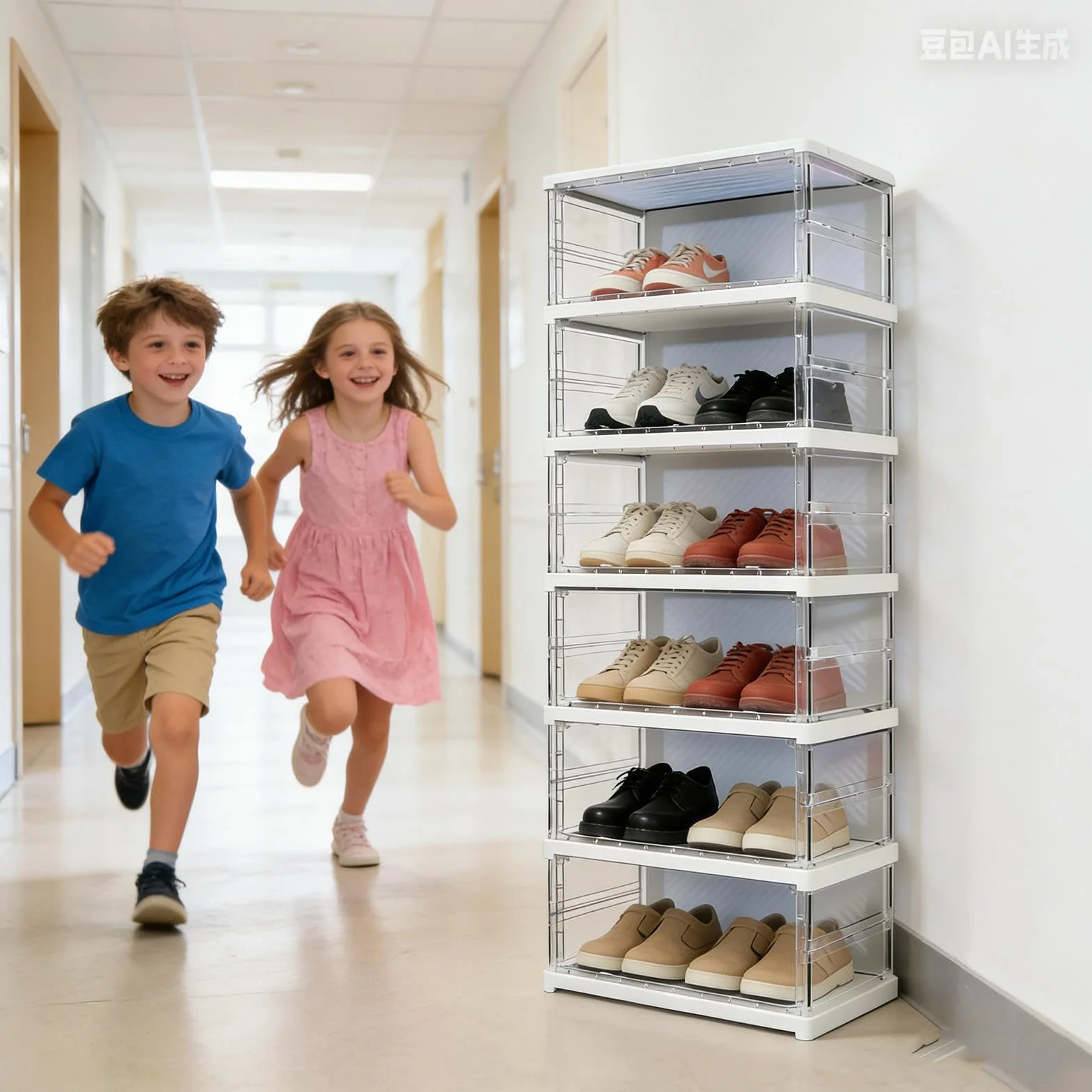 Przezroczyste Pudełka Na Buty Oszczędzające Miejsce Pojemniki na Sneakersy | Pojemniki Z Magnetycznymi Drzwiczkami Na Obuwie Do Domu, Mieszkania,