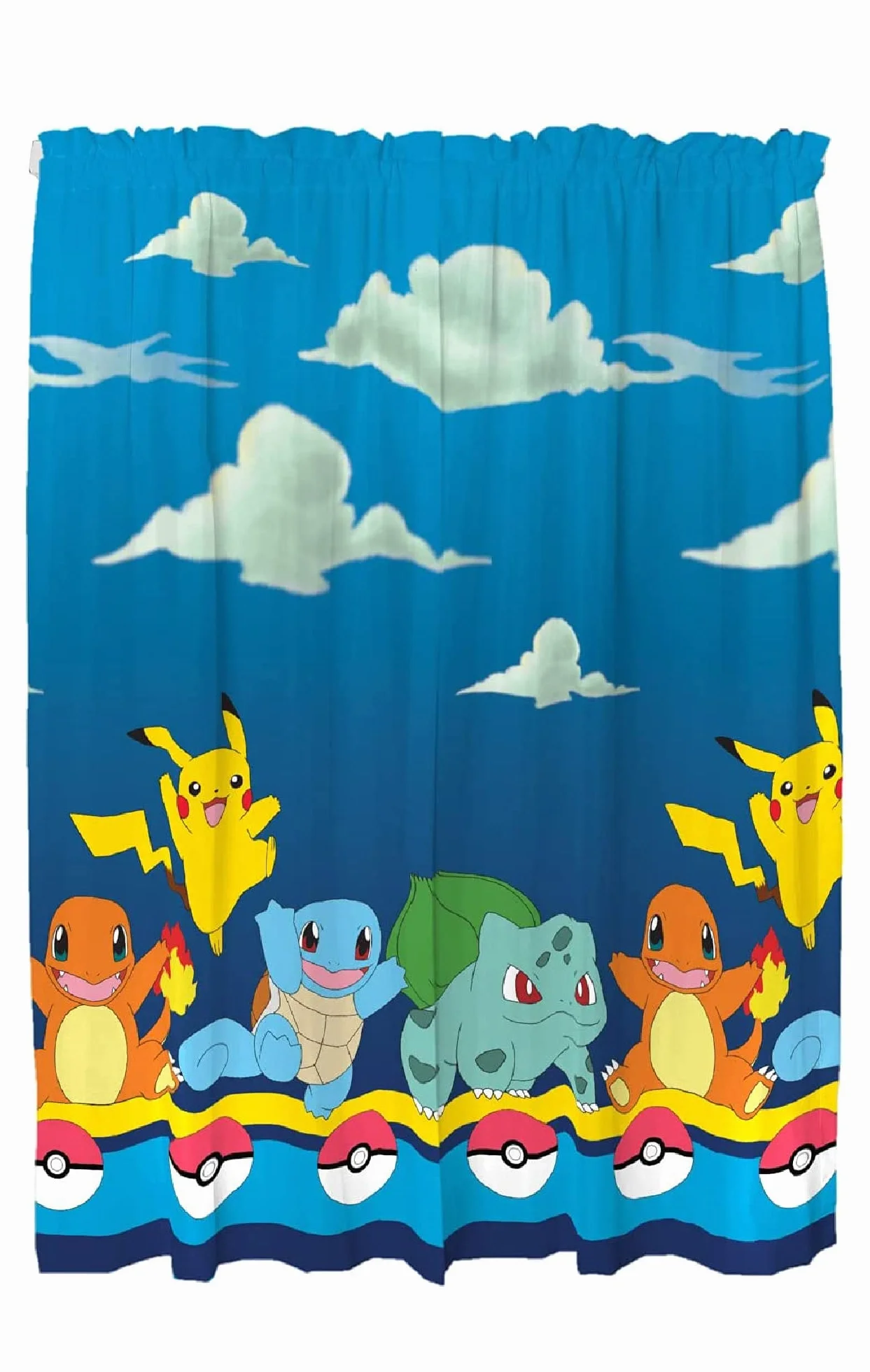 Franco Zestaw zasłon okiennych do pokoju dziecięcego, 208 x 160 cm, Pokemon