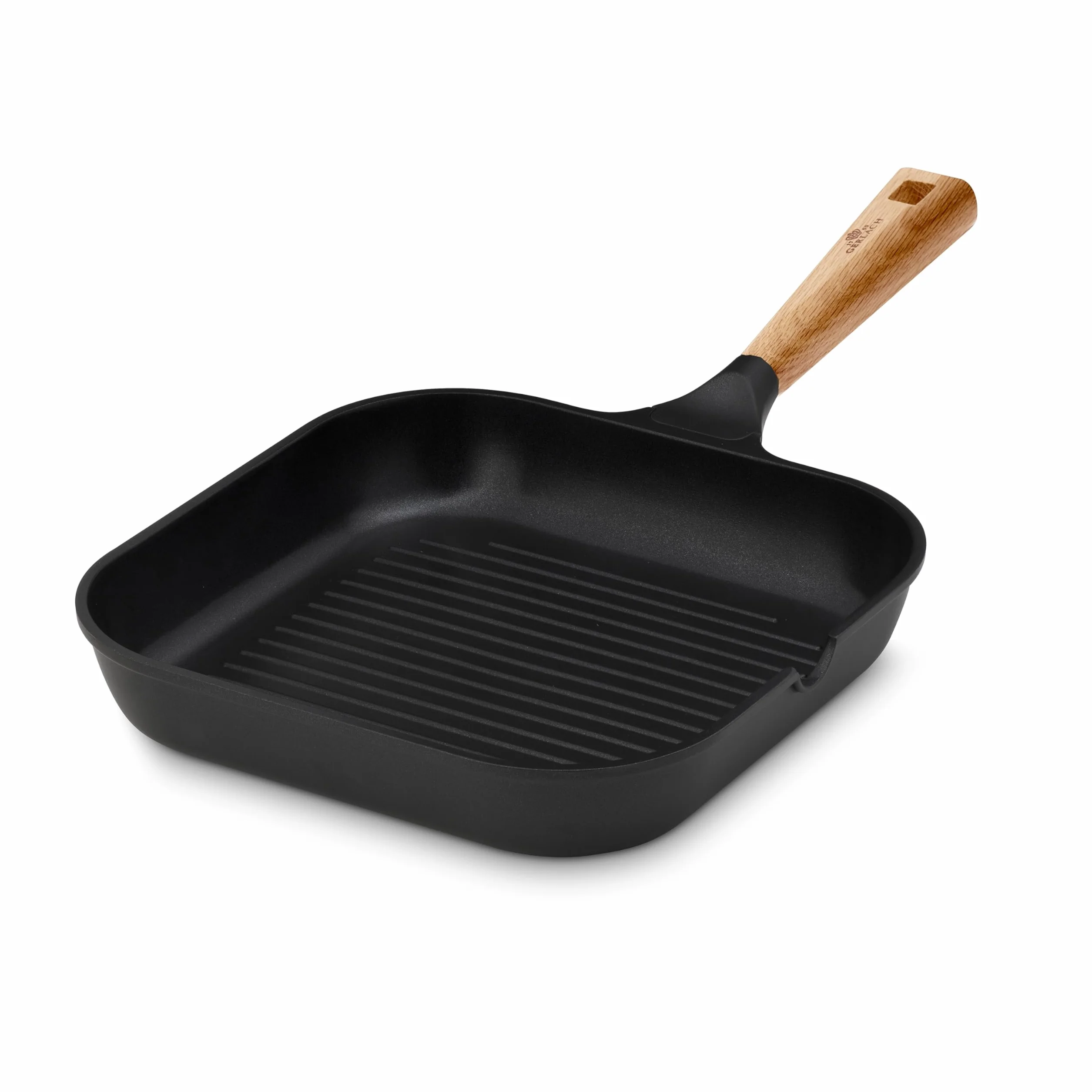 Gerlach Natur Patelnia Grillowa Z Powłoką Ceramiczną Patelnia Ceramiczna Z Drewnianą Rączką Grill Indukcja Elektryczne Gazowe Ceramiczne Kuchenki 24 cm