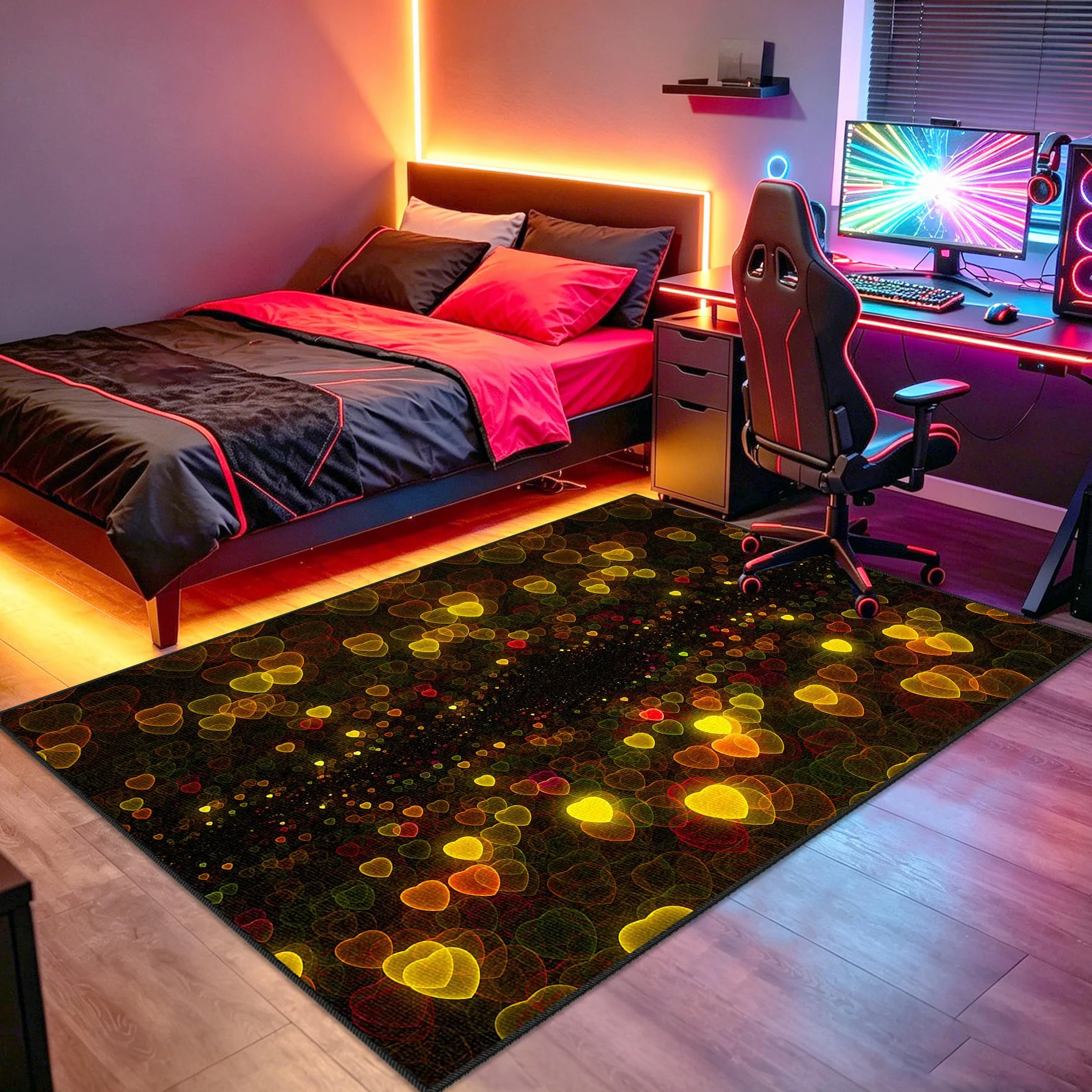 Dywan do sypialni Gaming Mata do gier na krzesło komputerowe 160 x 190 cm Antypoślizgowy dywan krzesło do gier na salę zabaw Dywan do salonu dla graczy Chłopiec
