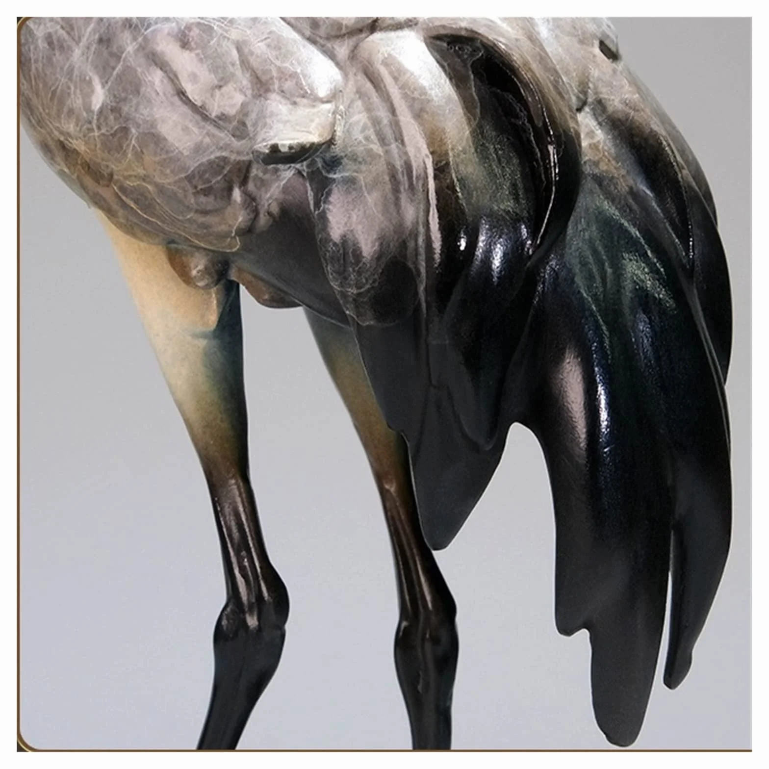 Dekoracje na biurko Mosiężny dźwig przedpokoju Ornament dekoracje domu chińskie rzemiosło Tabletop Home Art Sculpture Akcesoria do biurka domowego
