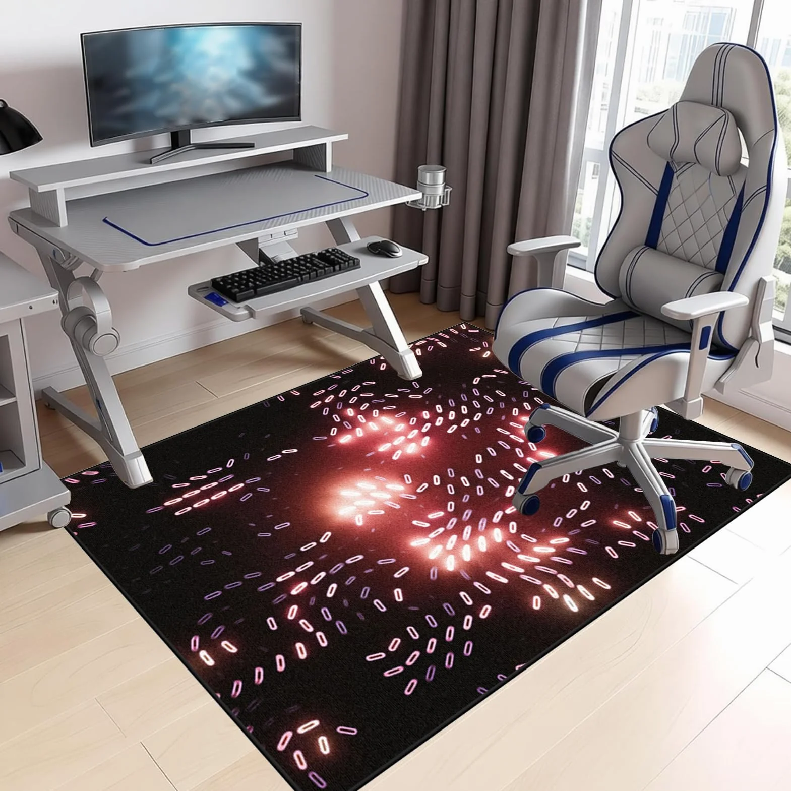 90 x 120 cm wytrzymała mata na biurko komputerowe do gier, komputer, krzesło biurowe, mata na krzesło do toczenia, ochraniacz podłogi na krzesło gamingowe, wielofunkcyjna, twarda mata podłogowa, mata