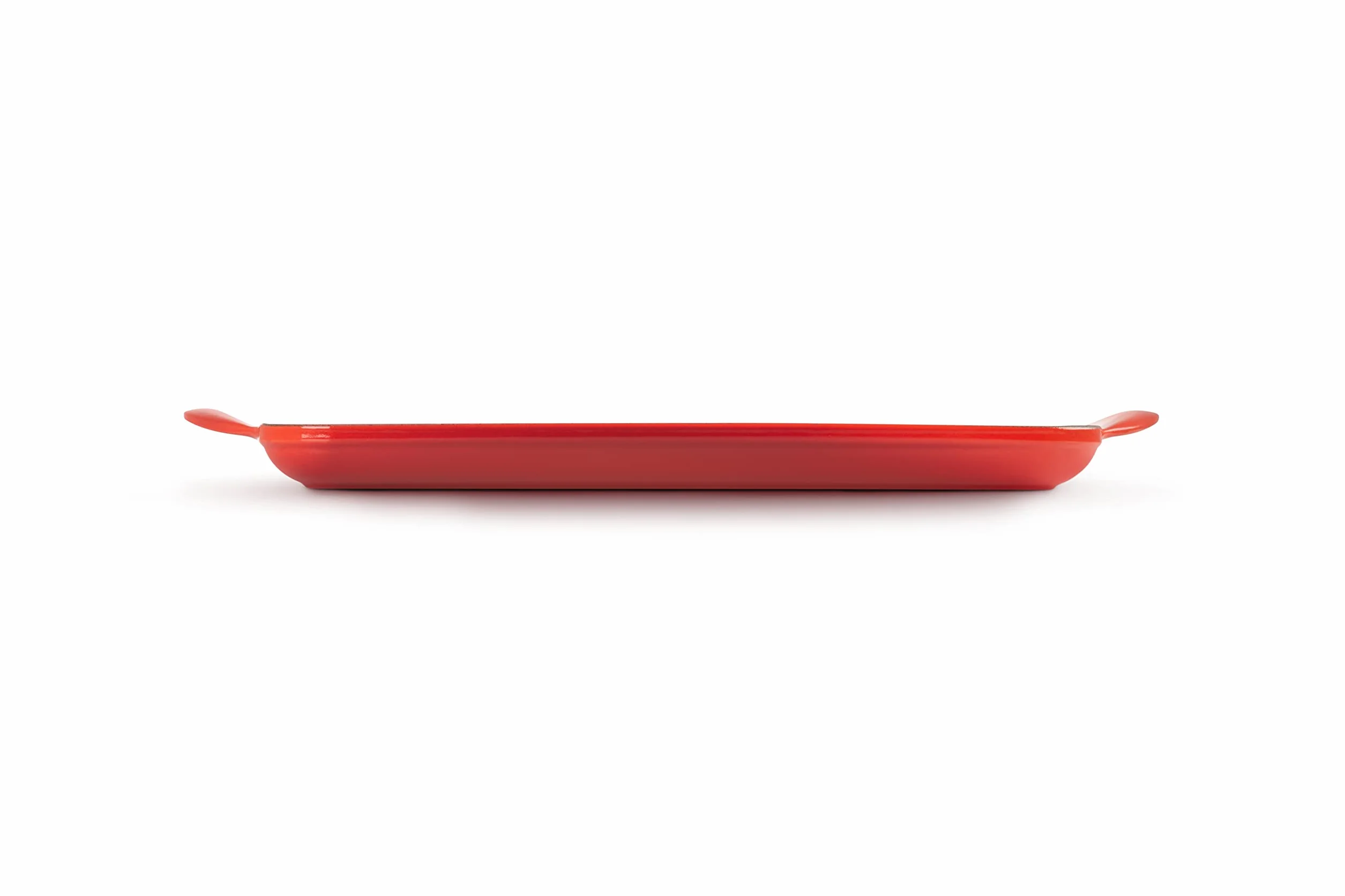 Le Creuset Żeliwna płyta grillowa, prostokątna, 33 x 22 cm, nadaje się do wszystkich rodzajów kuchenek łącznie z indukcyjnymi, Wiśniowa