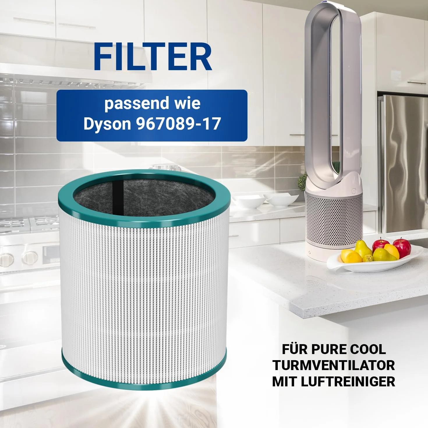 VIOKS Filtr HEPA zamiennik filtra powietrza Dysоn 967089-17 968126-03 Pure Cool Link – zapasowy filtr powietrza z węglem aktywnym do TP02, TP03, TP00, AM11, BP01, BP01, wentylator kolumnowy