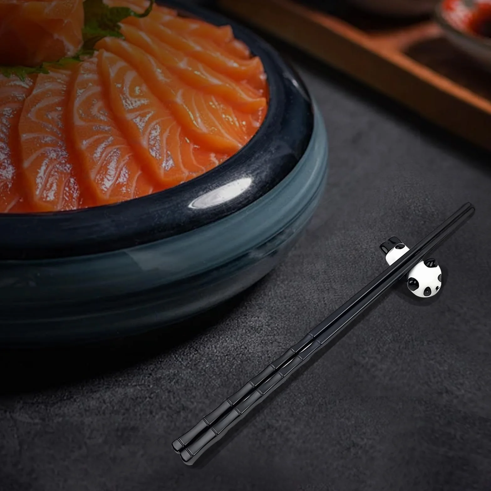 2 pary chińskich pałeczek wielokrotnego użytku, z ceramicznymi wspornikami pandy, chopstickami, japońskimi pałeczkami, można myć w zmywarce, chiński zestaw upominkowy