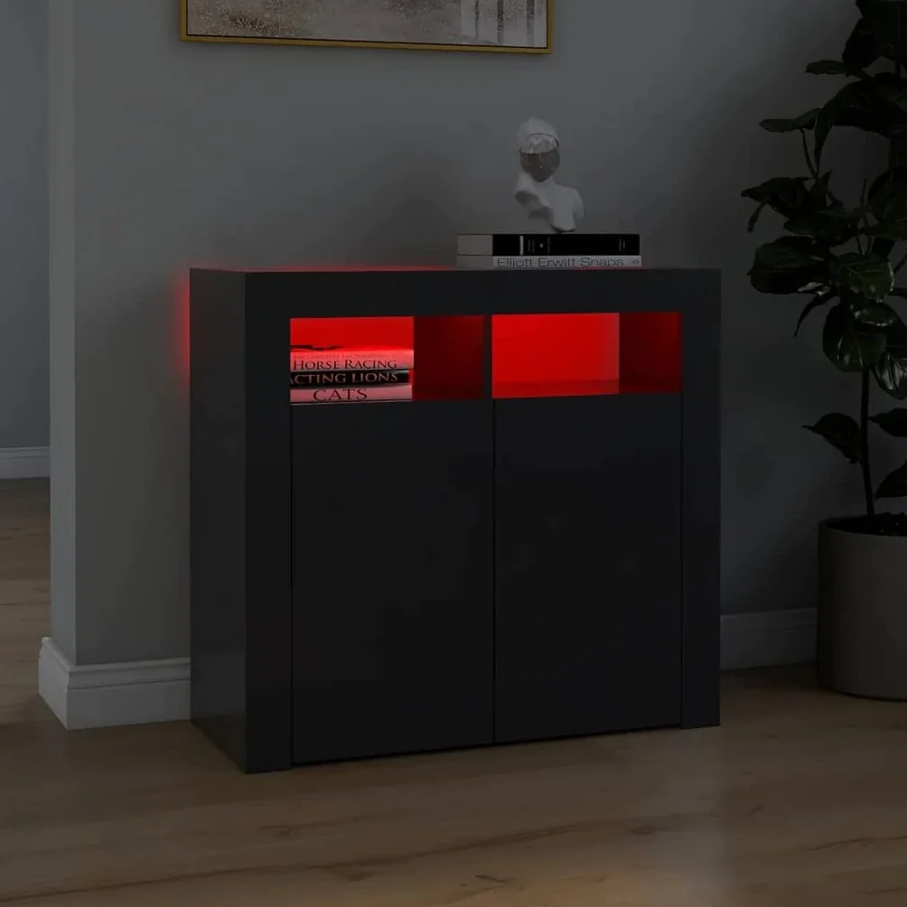 vidaXL Szafka z oświetleniem LED, biała, 115,5 x 30 x 75 cm