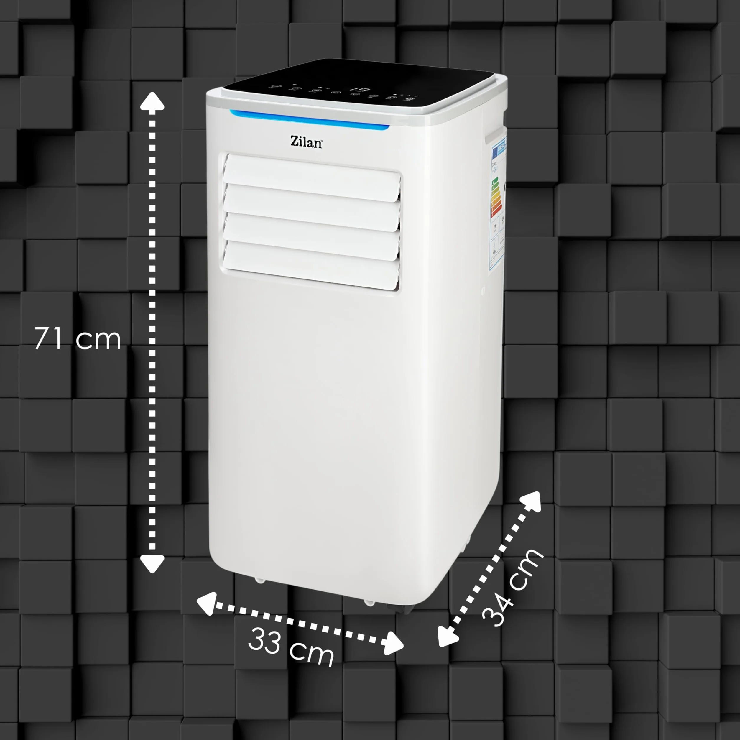 Mobilny klimatyzator 9000 BTU z wężem wylotowym i uszczelką okienną, mobilny klimatyzator, 24 h, timer – chłodzący wentylator, osuszacz powietrza 1,2 l/h, mobilny klimatyzator, cichy pilot zdalnego