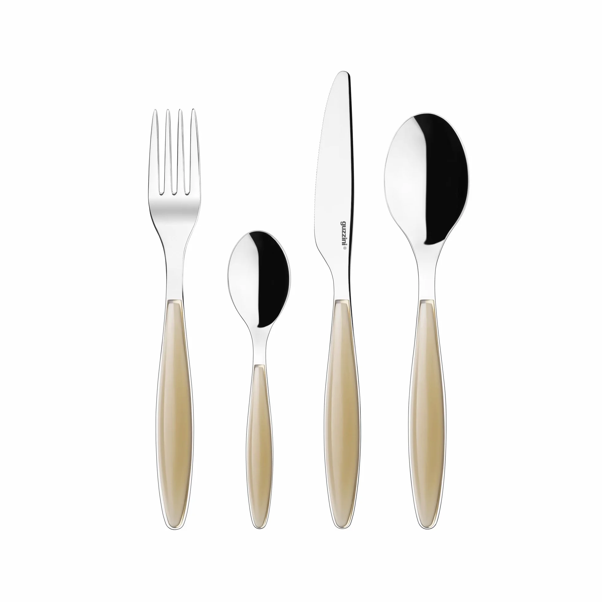 Fratelli Guzzini Feeling, 24-częściowy zestaw sztućców, ABS|SAN|Stainless steel AISI 304 (18/10)| Stainless steel AISI 420 (knife)