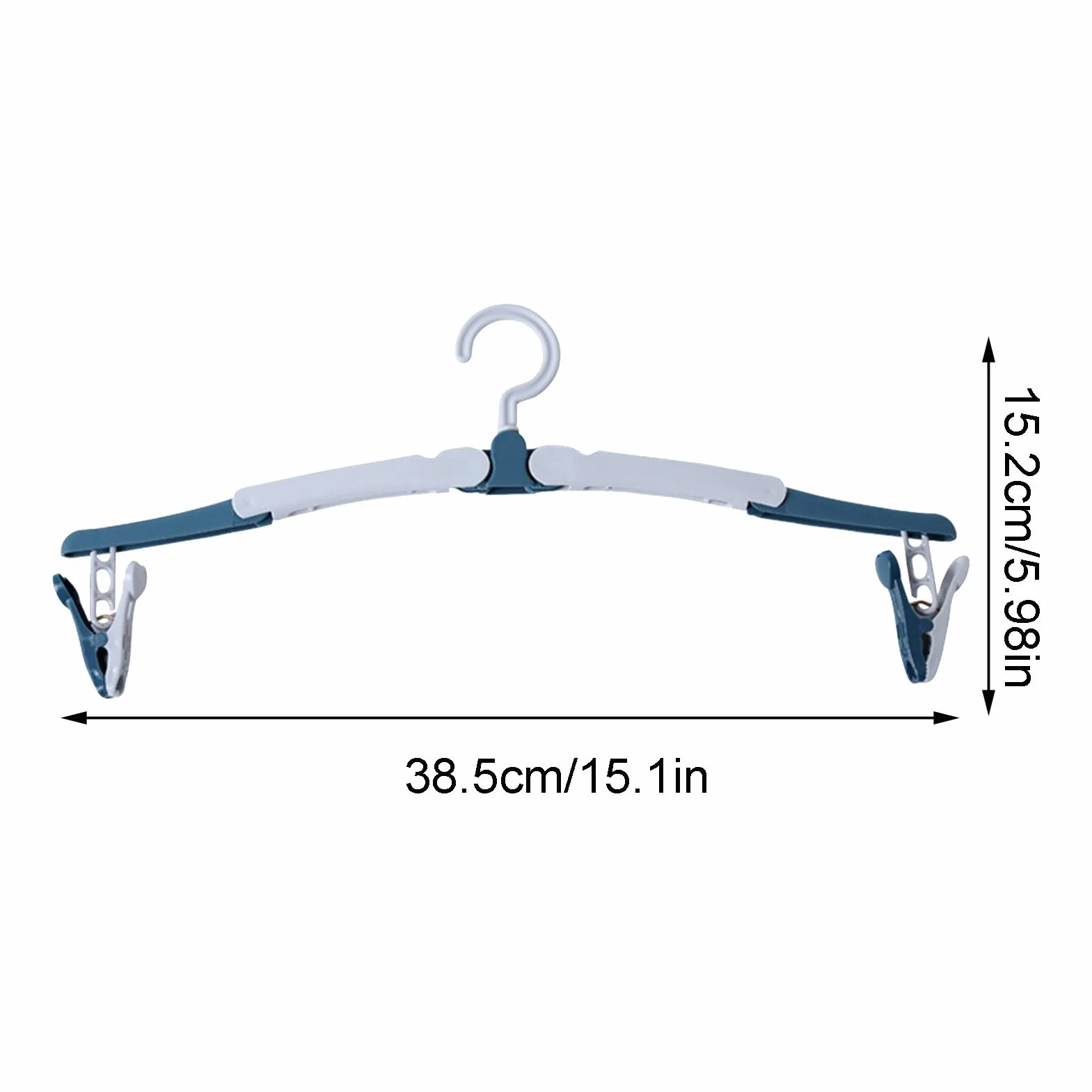 Travel Hangers, Foldable Clothes Hangers, Portable Anti-Slip Hanger, Space-Saving Design, Two Way Clips for Drying Garments, 15.16x5.98 Inches, Blue, Red, 1 Piece