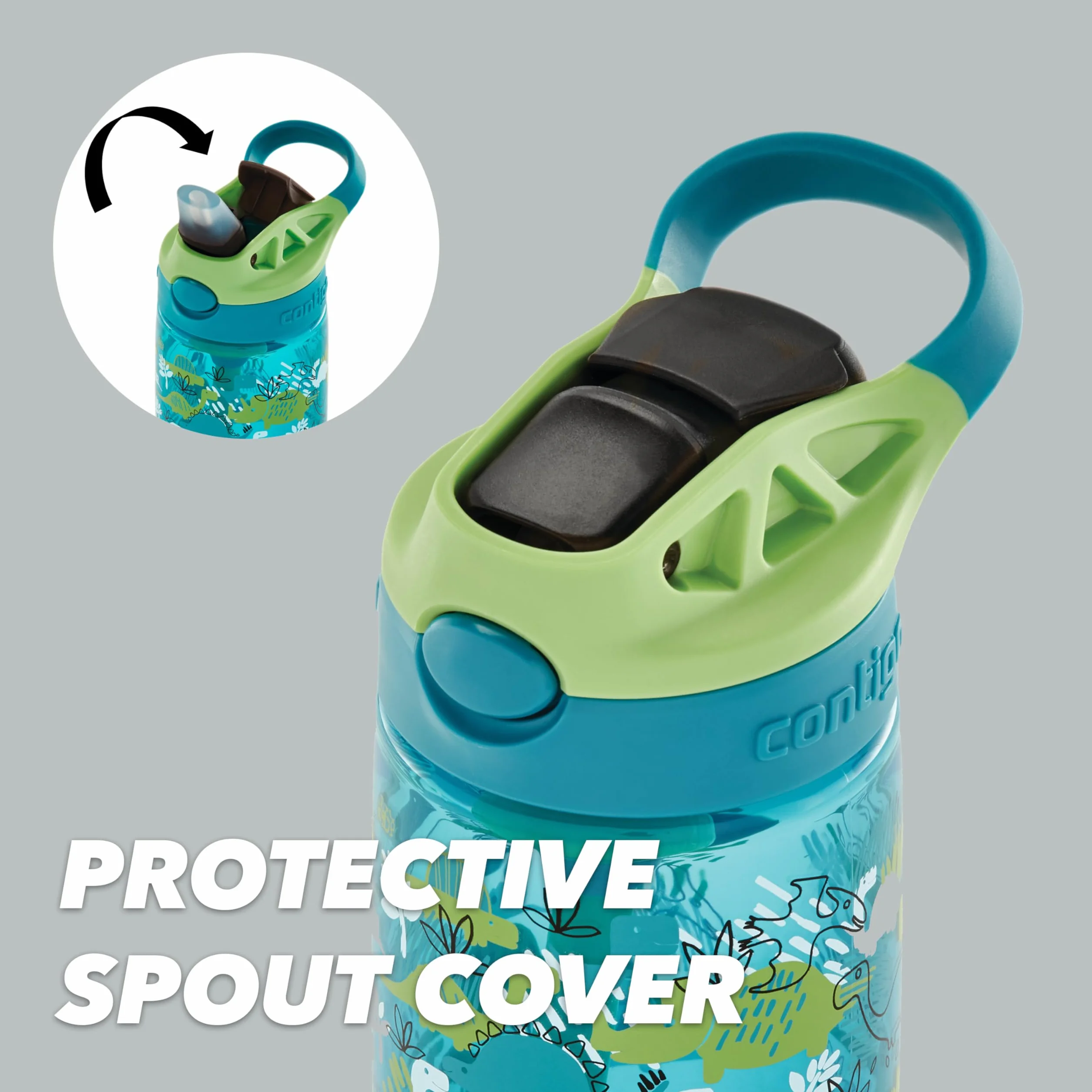 Contigo Easy Clean Autospout butelka dla dzieci, ze słomką, bez BPA, wytrzymała, 100% szczelna, łatwa do czyszczenia, idealna do przedszkola, szkoły, 420 ml, Blueberry Cosmos