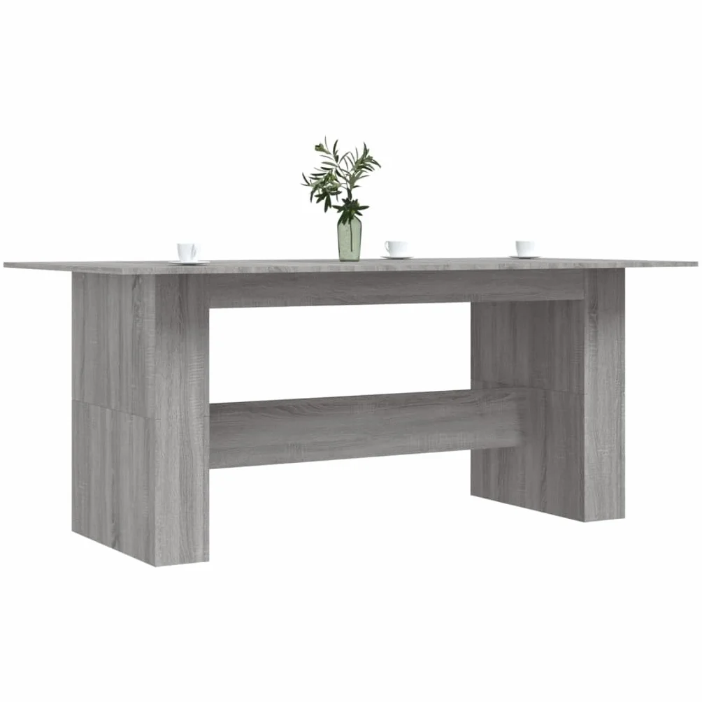 Stół do jadalni Sonoma szary, 180 x 90 x 76 cm, wytrzymały materiał drewnopochodny, minimalistyczny stół kuchenny, uniwersalny stół do jadalni do domu