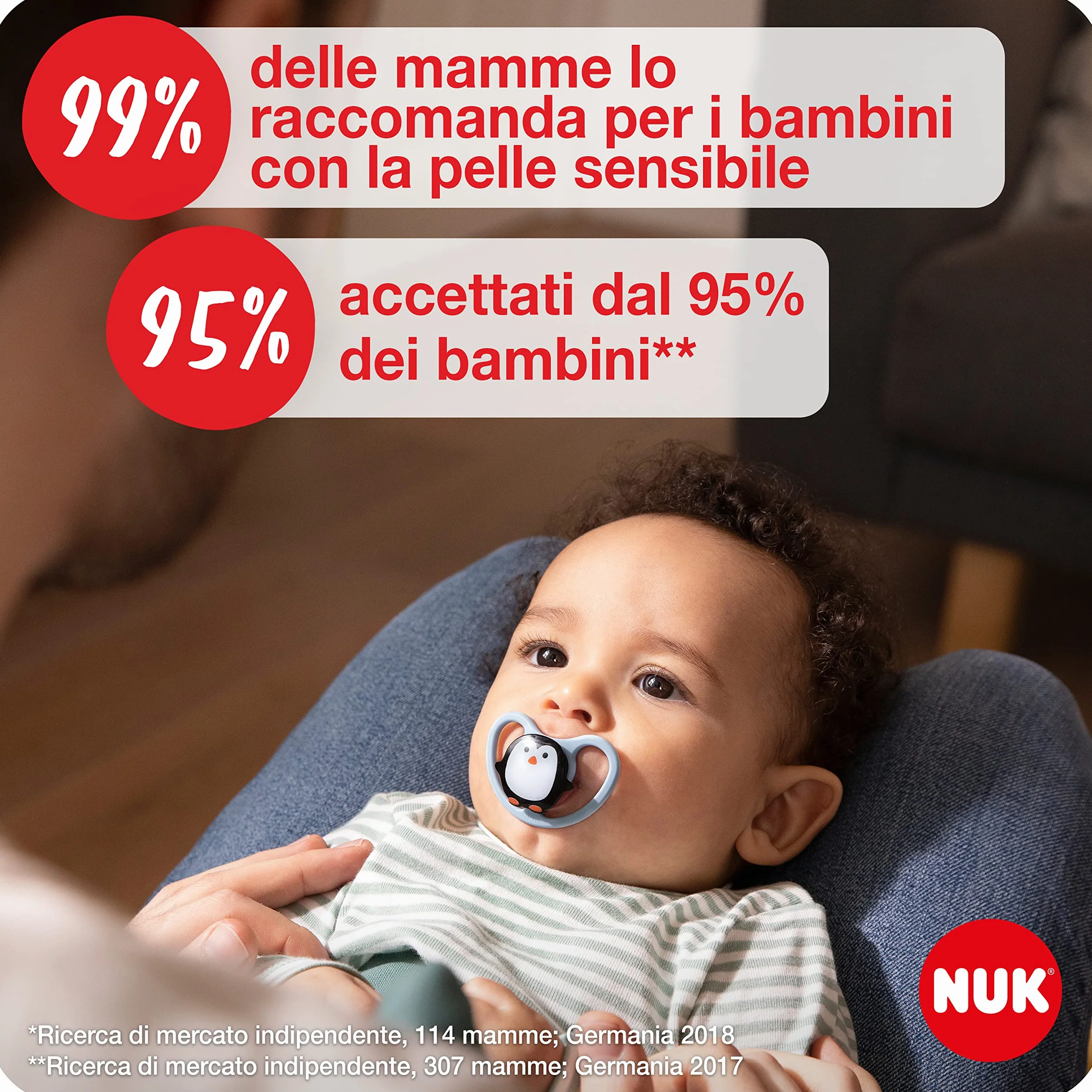 NUK Smoczek kosmiczny, smoczek z dodatkową wentylacją, silikon bez BPA, 18-36 miesięcy, lew i słońce, 2 sztuki, beżowy