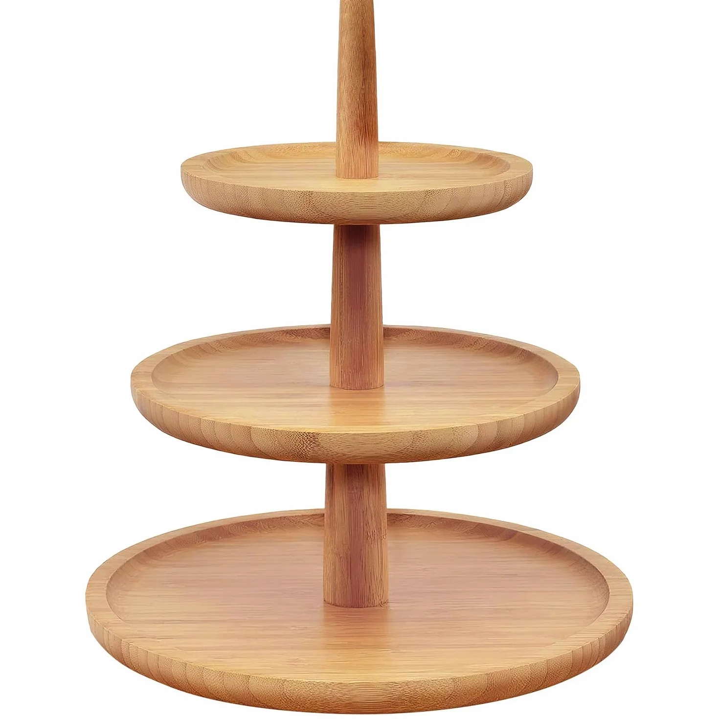 Dimono® Bamboo Etagere Premium Serving Stand 3-tier; taca do serwowania deserów, ciast, serów, wędlin, ciasteczek, orzechów, słodyczy candy bar 3-tier. (bambus)