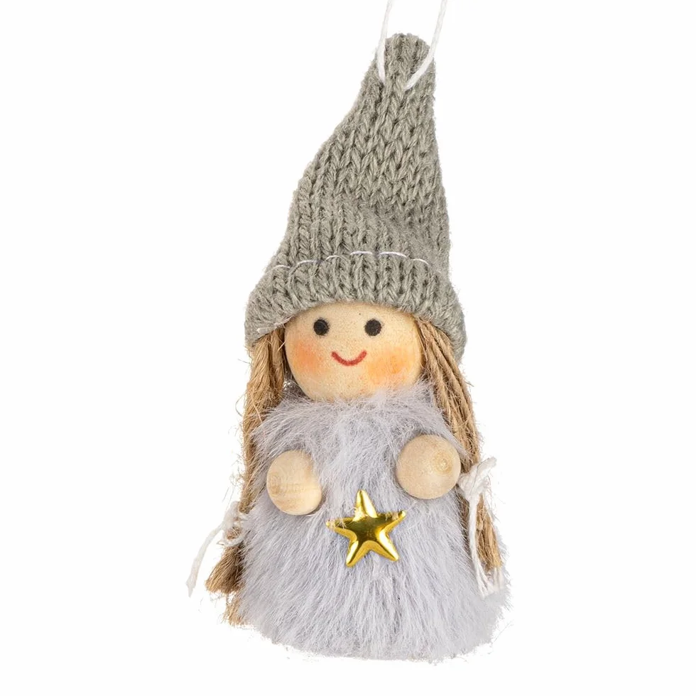 Ideen mit Herz | Figurka dekoracyjna | Boże Narodzenie | Zima | Drewniana figurka | Drewniana lalka | Dekoracja świąteczna | Ozdoba choinkowa | Zawieszka | Kantenhocker | Zimowa lalka (Madita)