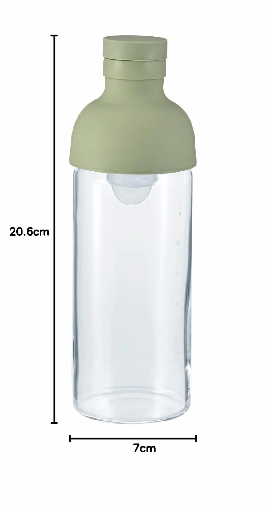 HARIO FIB-30-SG butelka filtrująca, praktyczna pojemność, 10,1 fl oz (300 ml), dymisty zielony, wyprodukowano w Japonii