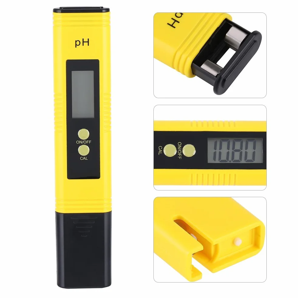 0.01 Rozdzielczość Cyfrowy miernik pH, przenośny automatyczny miernik pH LCD Tester jakości wody do wody pitnej do użytku domowego, akwarium, basenu, laboratorium.