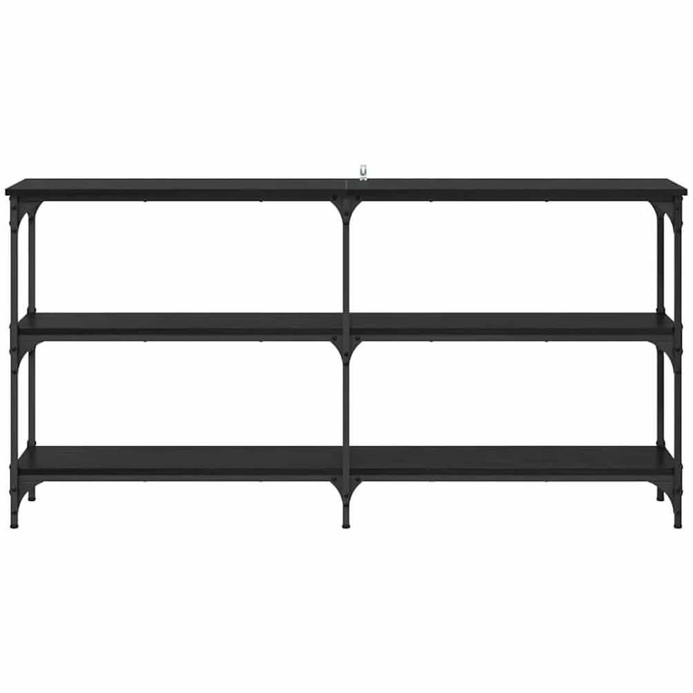 vidaXL Konsola Czarny Dąb 150 x 29 x 75 cm Drewno inżynieryjne i metal
