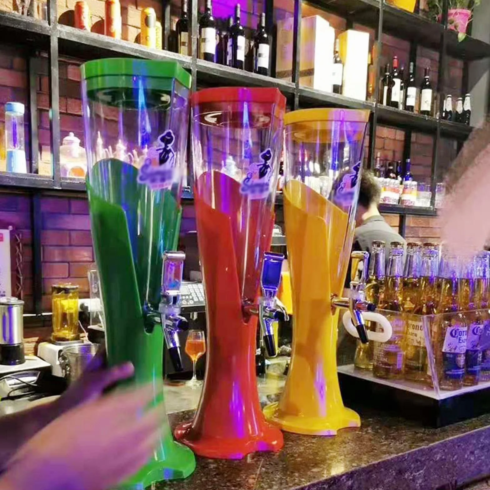 Wieża Piwa, Dozownik napojów Beer Tower z rurką do utrzymywania zimnych napojów, idealna na imprezy i gry, akcesoria do baru domowego,5,3.0L