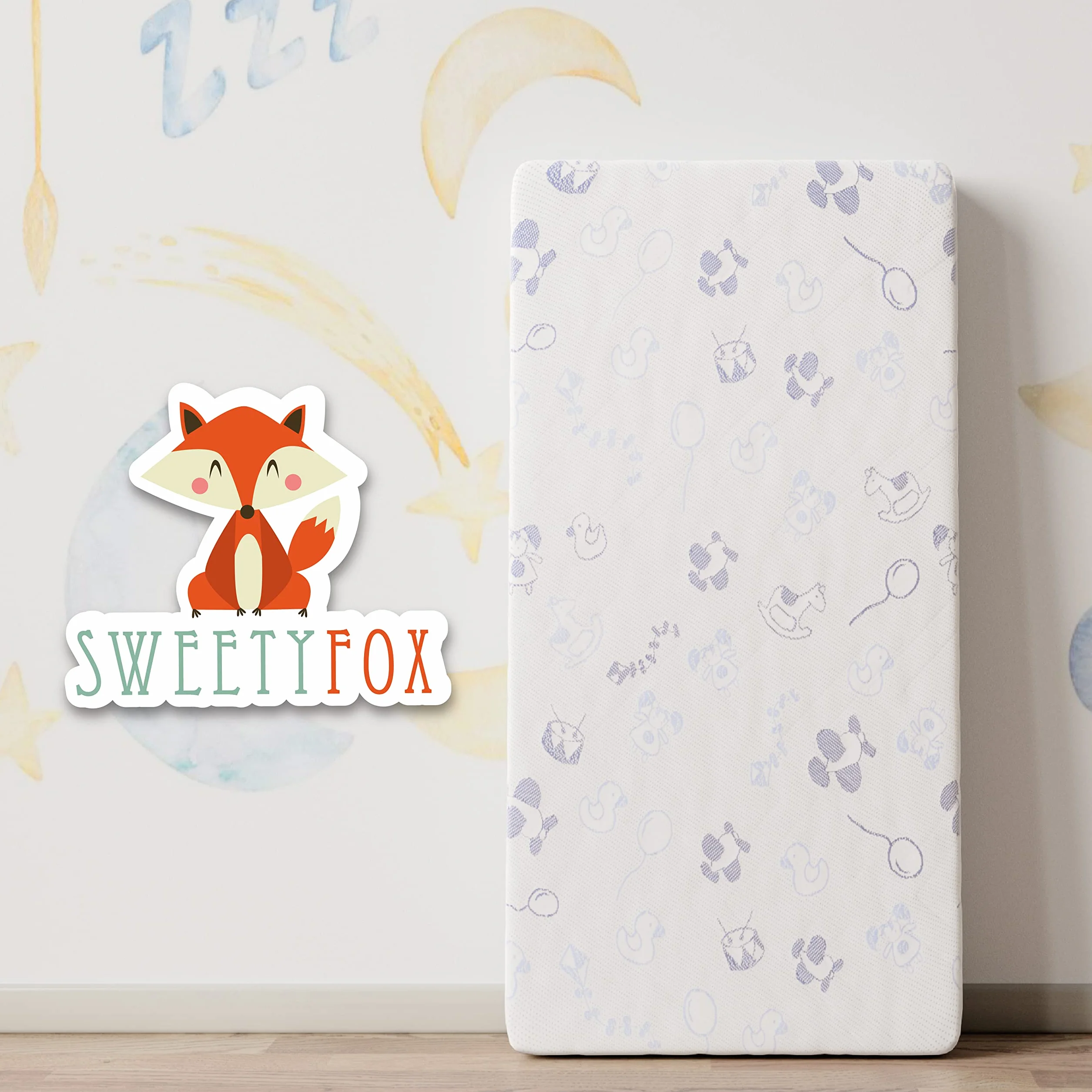 Materac Niemowlęcy 140 x 70 Made in Europa i OEKO TEX Sweety Fox – Materac 70x140 Dwustronny ze Stroną letnią i Zimową – Wysokość 11 cm i Gęstość 25 kg/m3