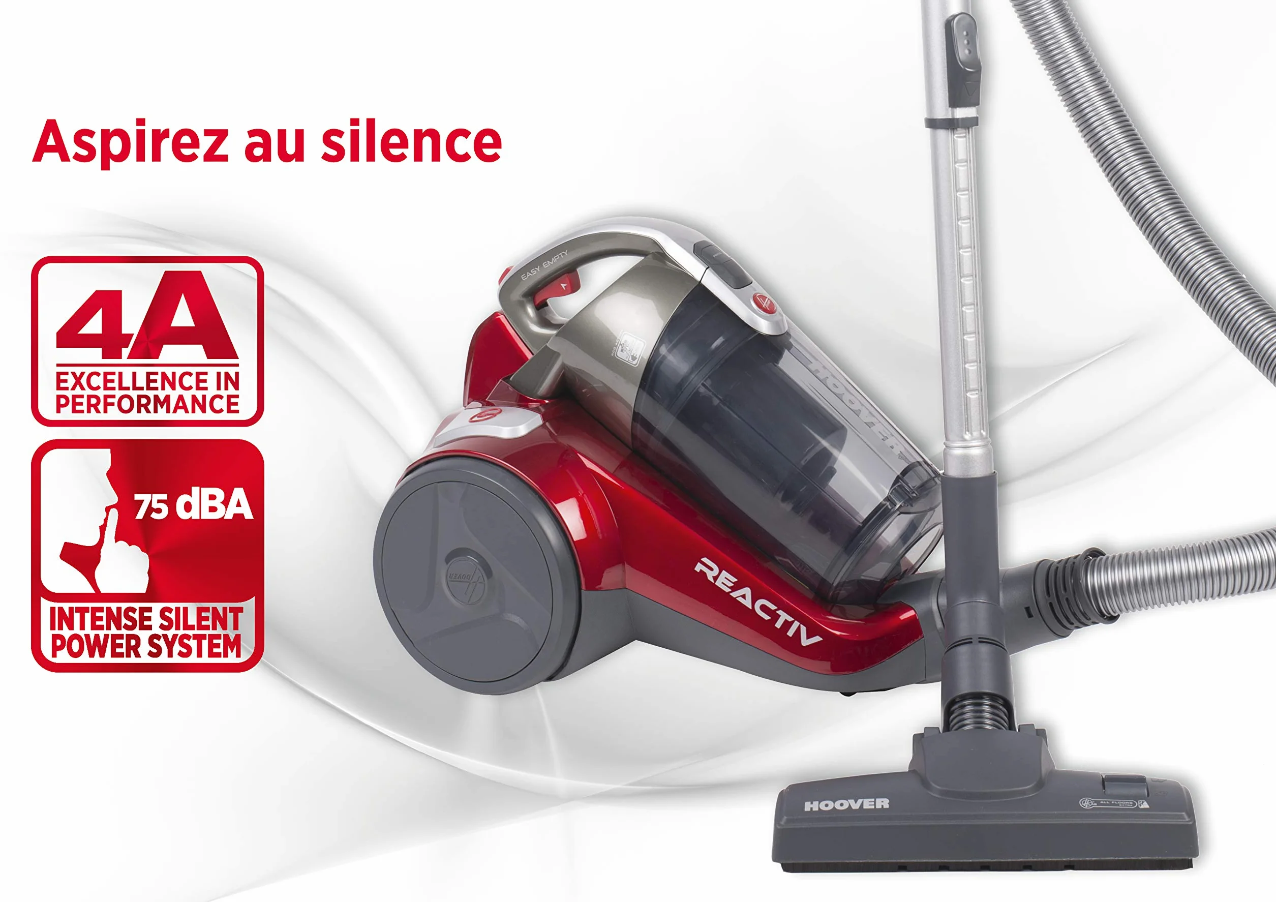Hoover RC81 RC25 odkurzacz, 2 litry, szary, metaliczny, czerwony