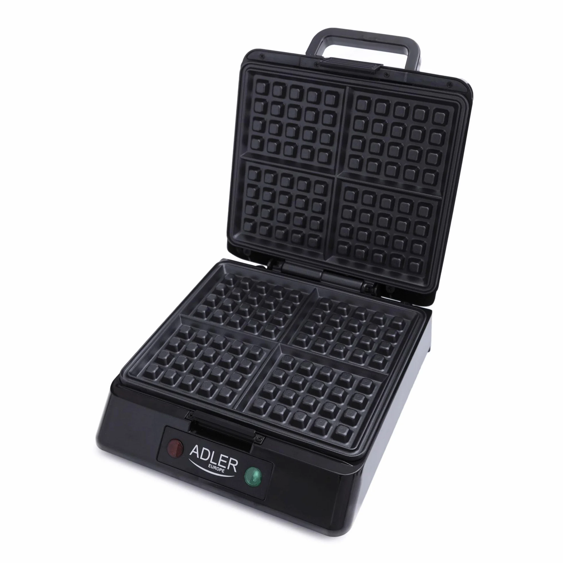 Adler AD 3036 Gofrownica, Metal/Tworzywo Sztuczne, 1300 W, Czarny/Srebrny