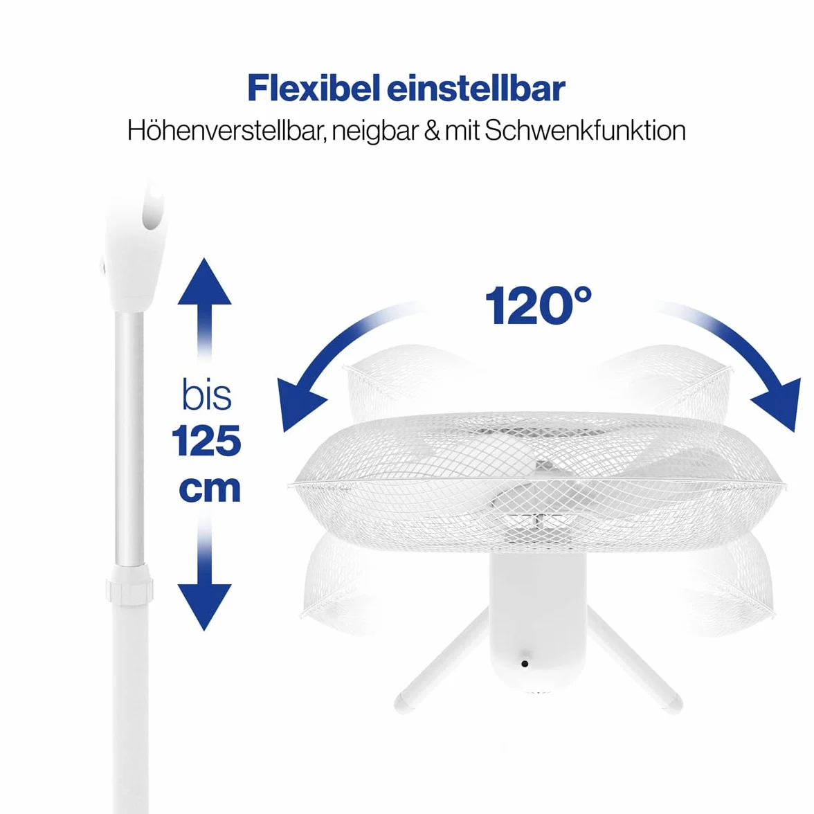 Clatronic VL3603S Wentylator Stojący, ‎45 W, Biały, Średnica 40 cm