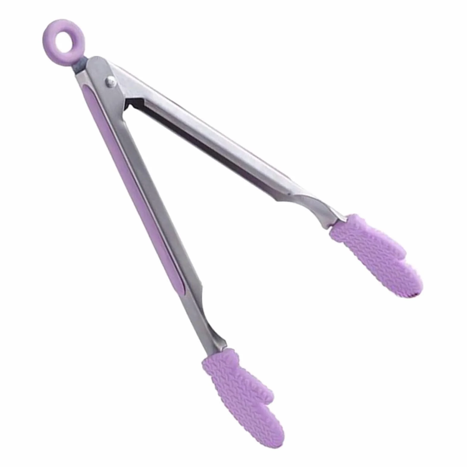 Szczypce do Chleba, Szczypce Do Grillowania Naczynia Z Silikonowymi Szczypcami Przerzucania Kiełbasy Łopatka Gotowania Pieczenia, Grillowania(Purple,33cm)
