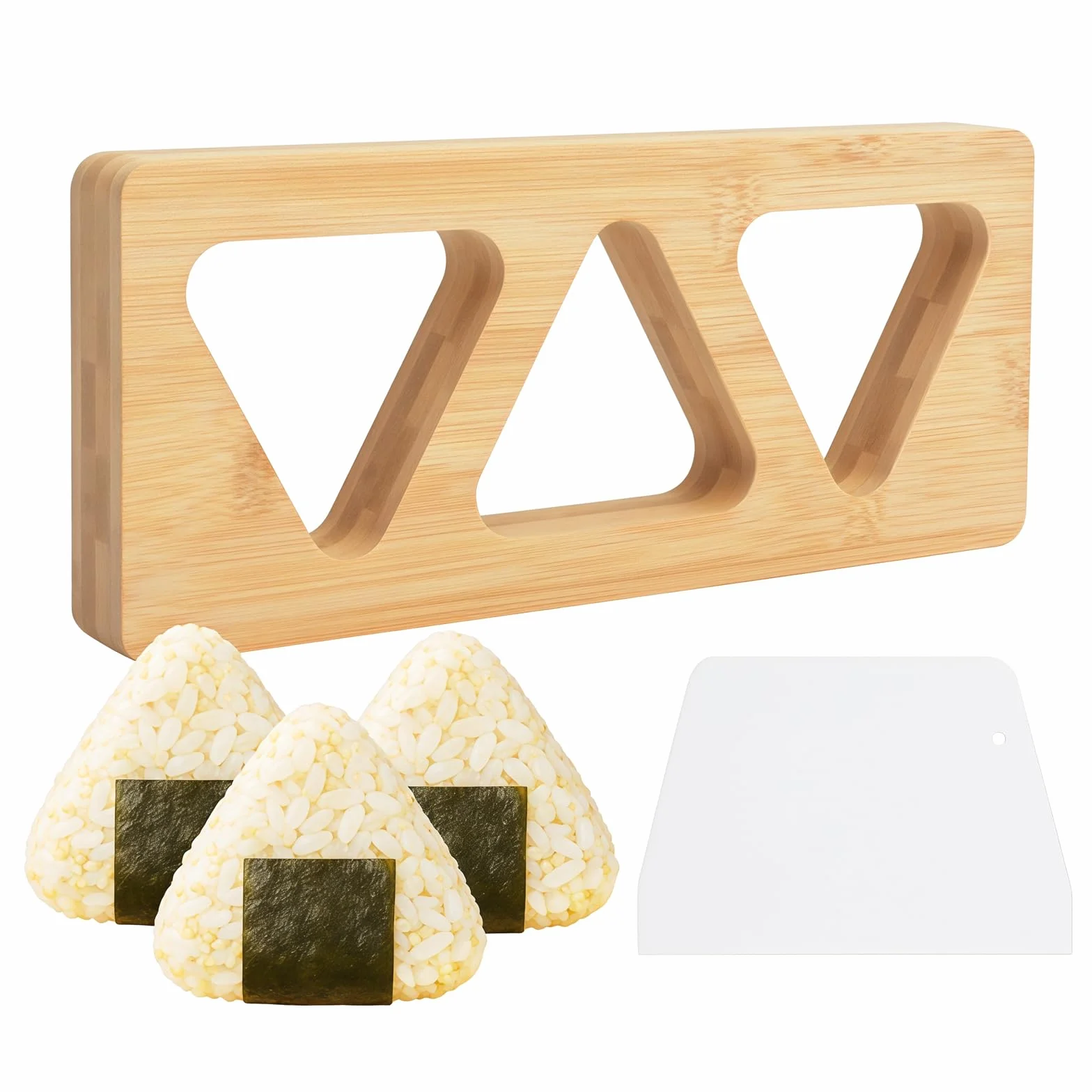 Onigiri foremka z bambusa, wyciskarka do sushi, mała i duża, mini maszyna do robienia Onigiri do bento, japońskiej przekąski trójkąta Omusubi