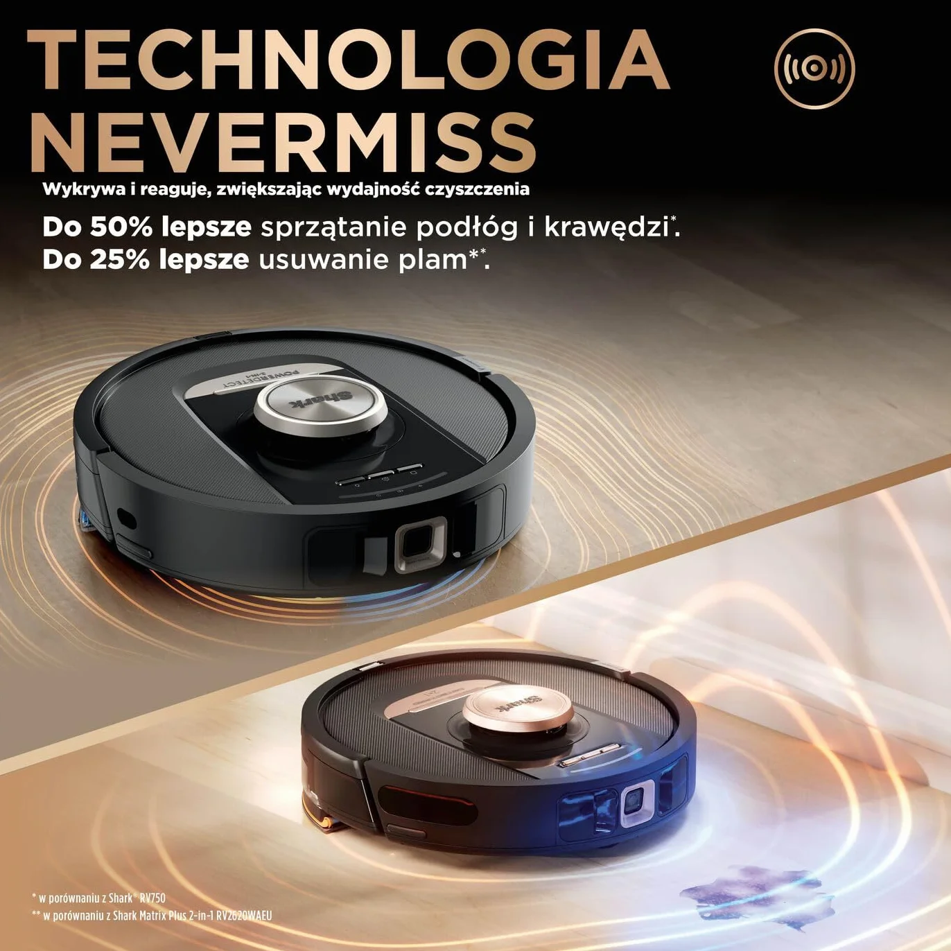 Shark PowerDetect Robot odkurzająco-mopujący 2 w 1 NeverTouch Pro RV2800ZEEU czarny
