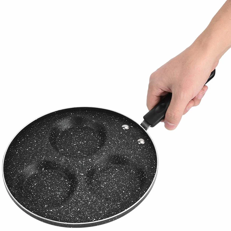 Aluminiowa patelnia do jajek z 3 filiżankami nieprzywierająca patelnia śniadaniowa i cukiernicza do hamburgera, angielskiej muffinki, kanapki, kiełbasy, pasztecików i jajek