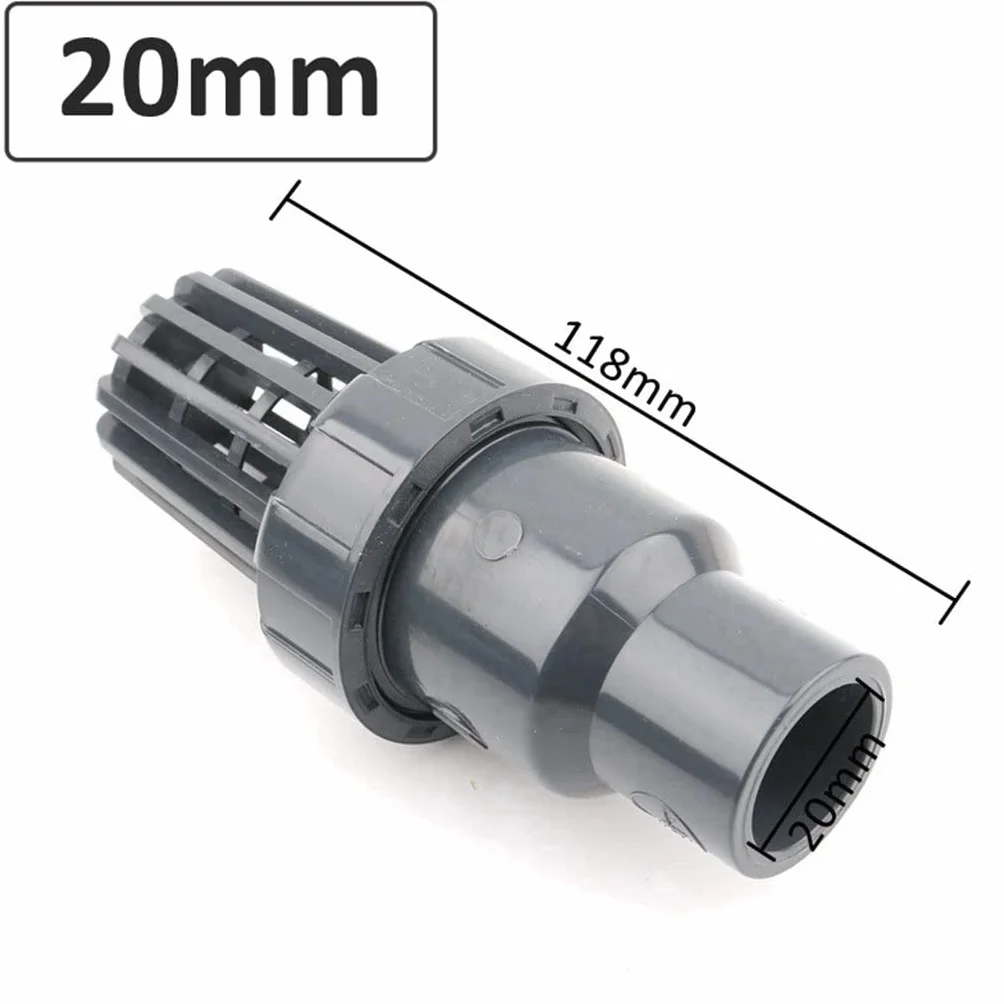 Filtr pompy wodnej， 1 szt. 20 25 32 40 50mm dolny zawór pompa filtr wody, pcv sprawdź akwarium Adapter zbiornika łączniki rurowe(20mm)