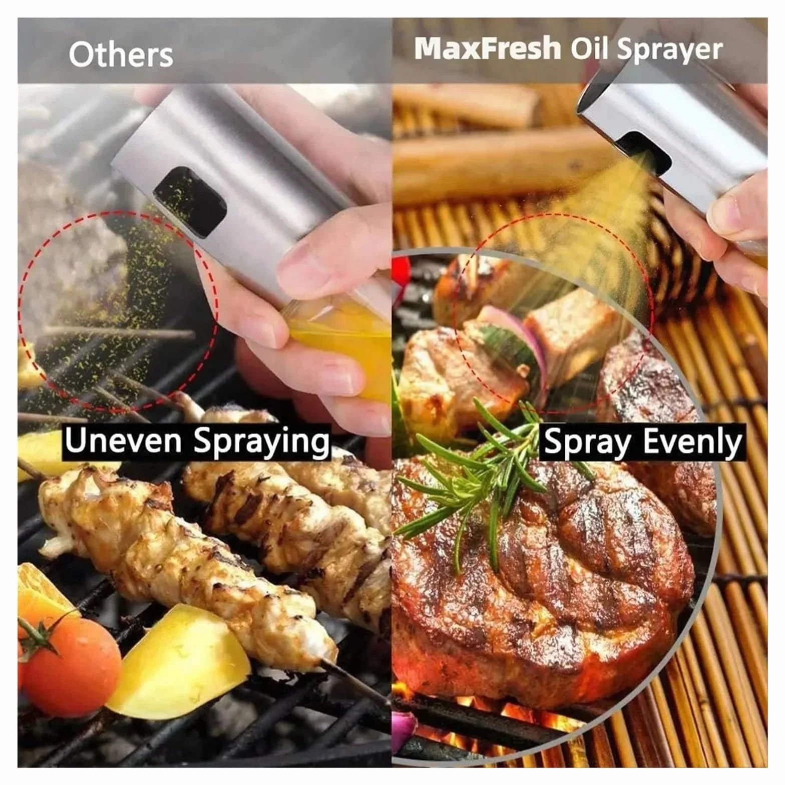 Dozownik oleju, Szklany Rozpylacz Oleju Do Gotowania Spray Mister Sałatek BBQ Pieczenie W Kuchni Pusta Butelka Octu do frytkownicy(Rose Gold-6PCS)