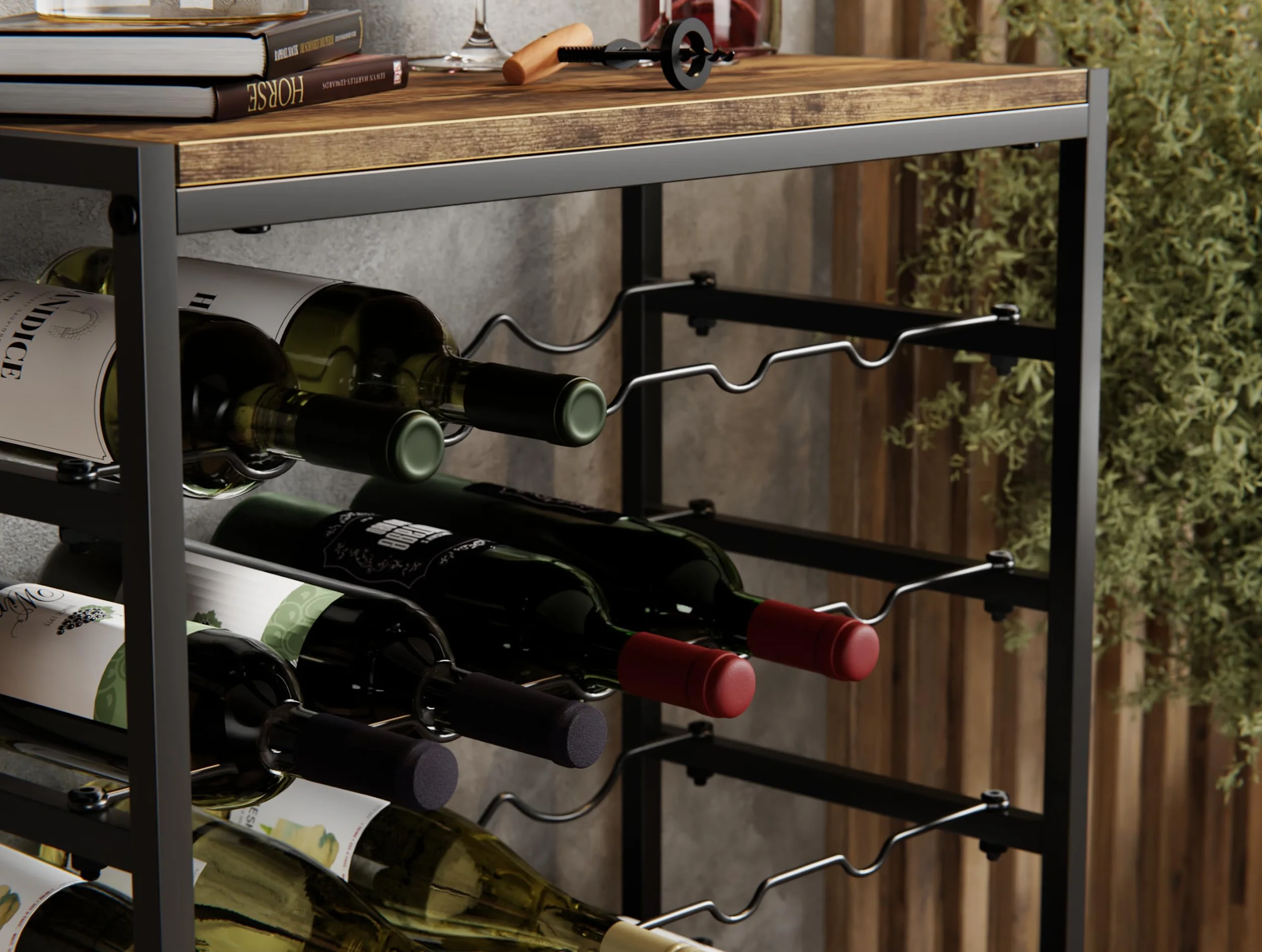Lenmar, regał na wino z metalu, do 30 butelek, wytrzymałe przechowywanie (LOFT 2-30)