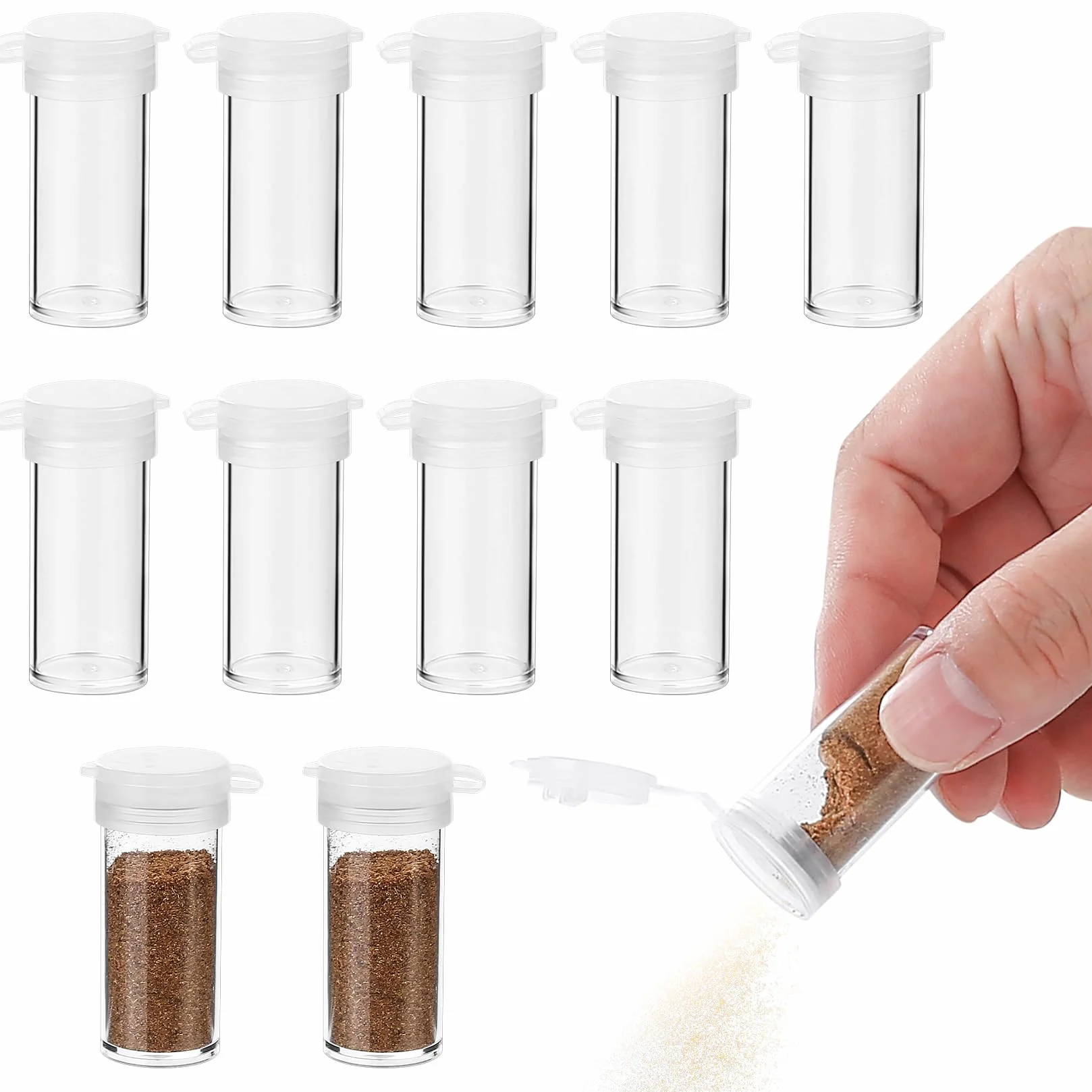 12 sztuk małych solniczek i pieprzniczek, mała solniczka z pokrywką, przenośna solniczka i pieprzniczka, do podróży, na kemping, do kuchni, BBQ, 6 g
