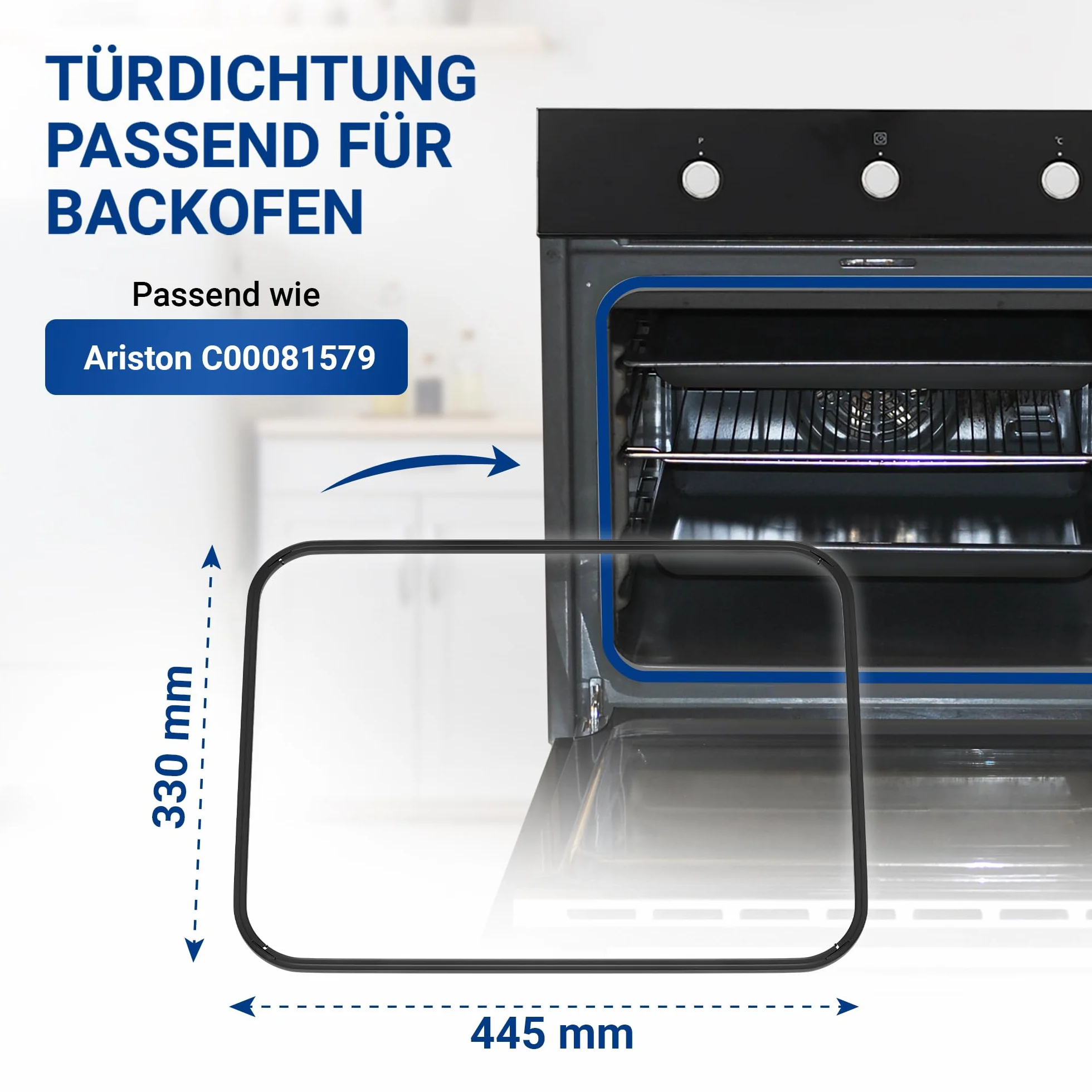 VIOKS Uszczelka do drzwi zamiennik do Ariston C00081579 i Whirlpool 48200022703 - Indesit Creda Whirlpool uszczelka do drzwi piekarnika i piekarnika dookoła 4 haczyki