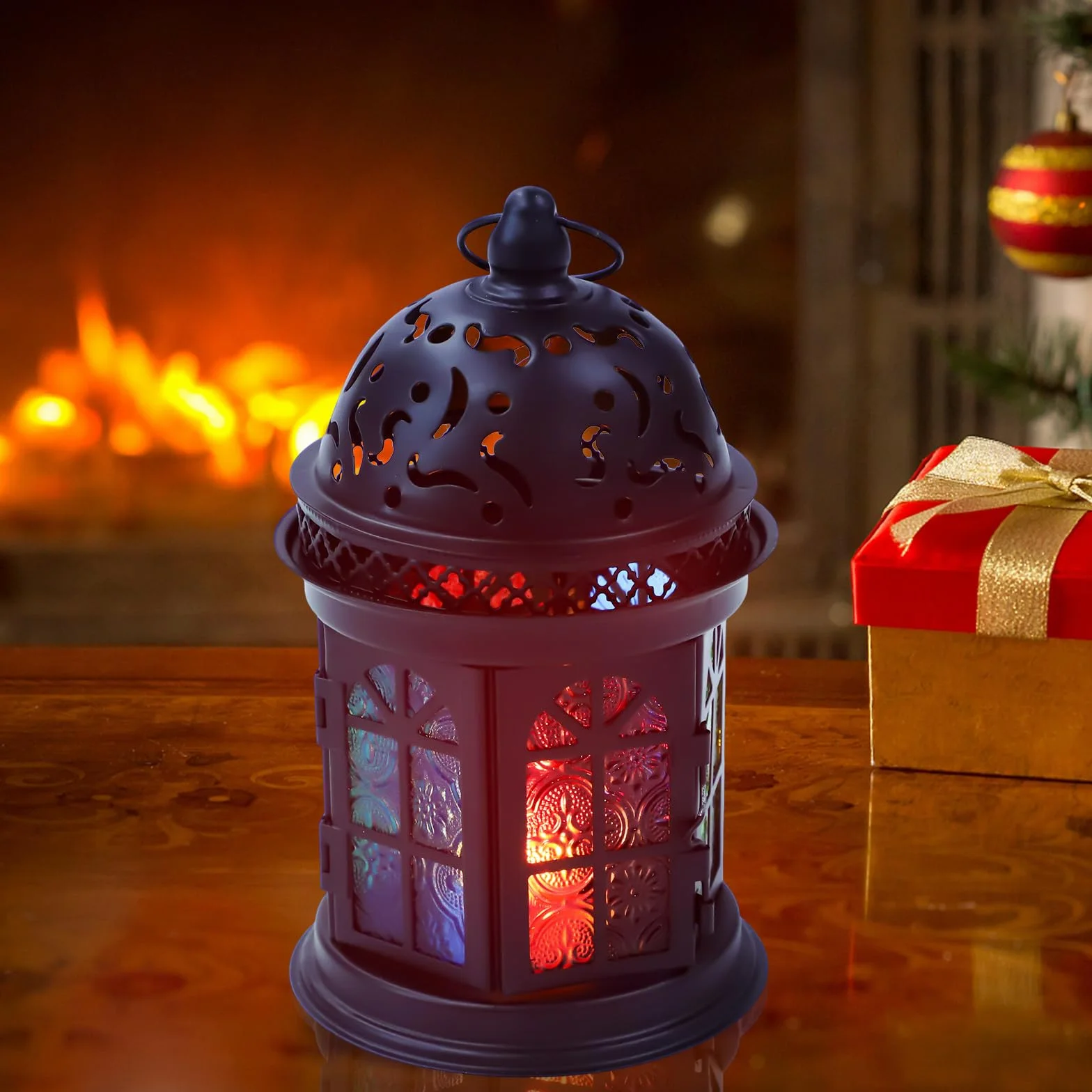 PRETYZOOM Retro lampa wiatrowa w stylu europejskim świecznik na parapecie latarnia dekoracyjna latarnia do wnętrz vintage świecznik metalowy żelazny tealight ślub