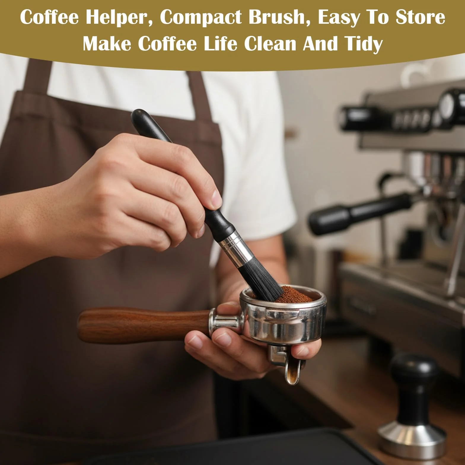 2 sztuki pędzli Barista, szczotka do kawy, szczotka do czyszczenia kawy, nadaje się do czyszczenia fusów z młynków do kawy, filtrów do ekspresów do kawy i różnych przyborów kuchennych