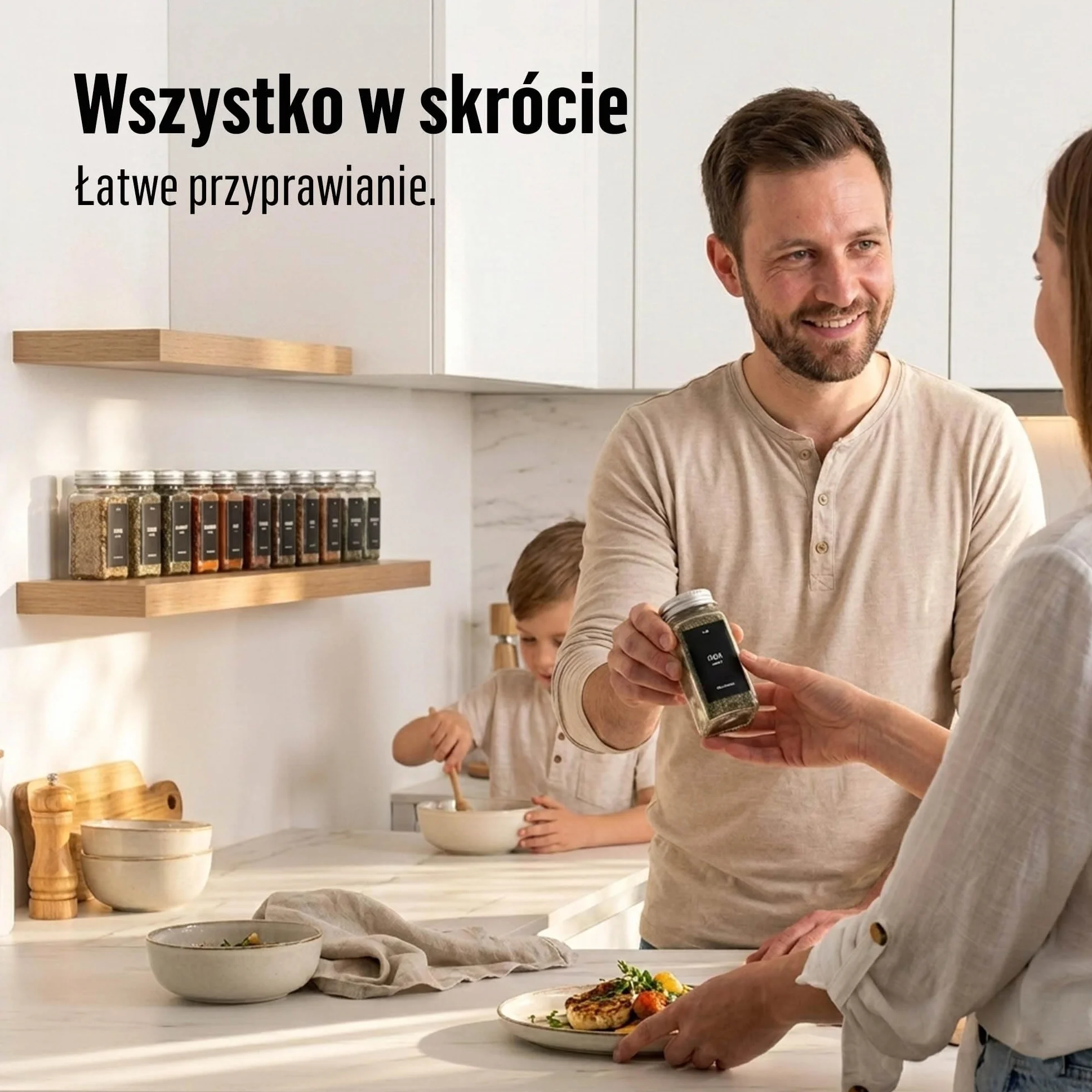 Deco haus® Słoiczki na Przyprawy z Nakrętką - Zestaw 24 sztuk - Różne Nasadki do Wytrząsarek, Lejek, Pędzelek, Etykiety i Kreda - Idealne do Naszych 4 Stojaków na Przyprawy - 120 ml, 10,5 x 4,3 cm