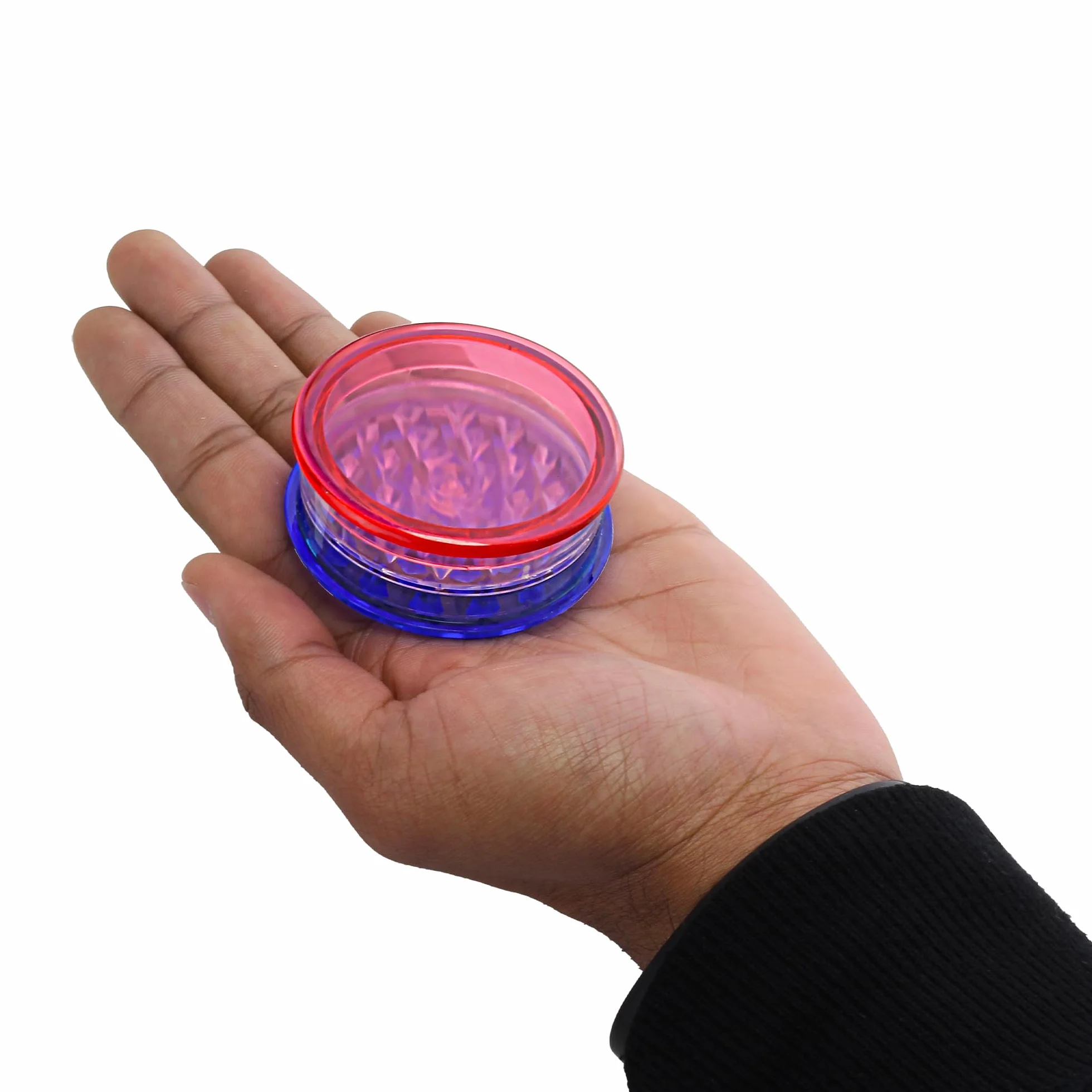 1 szt. Młynek plastikowy z tworzywa sztucznego 60 mm trzy części łącznie z łożyskiem. Wybierz swój ulubiony kolor (niebiesko-biało-czerwony)
