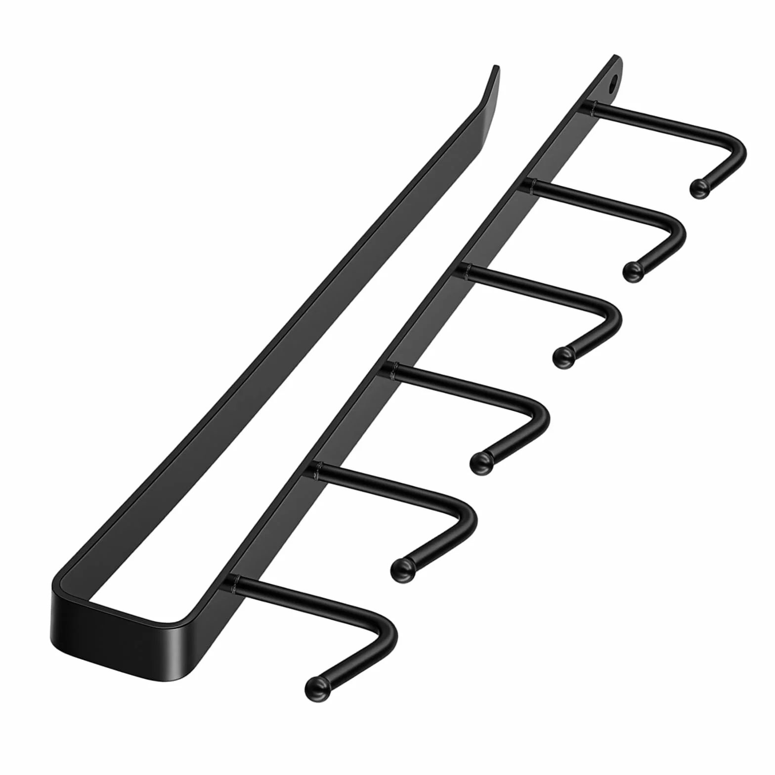 5 metalowych uchwytów na filiżanki, czarne, bez wiercenia, haczyki pod szafkę, organizer na kubki, przybory kuchenne, krawaty, szaliki, 5 sztuk