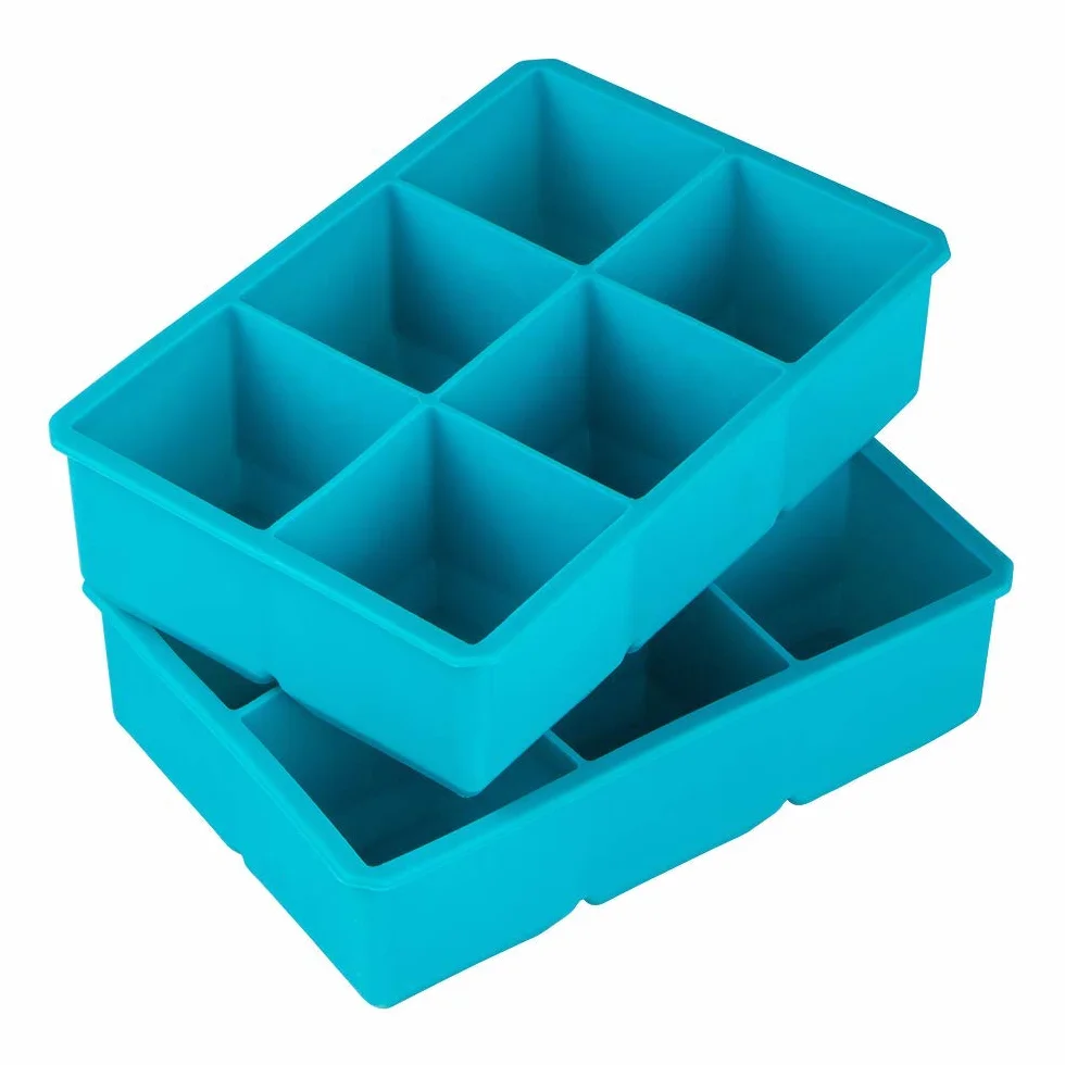 Webake Eiswürfelform Groß 2 Stück 5 x 5 cm Silikon Eiswürfel Form Eiswürfelbehälter 6er Eiswürfelformen XXL Silikonform Ice Cube Tray