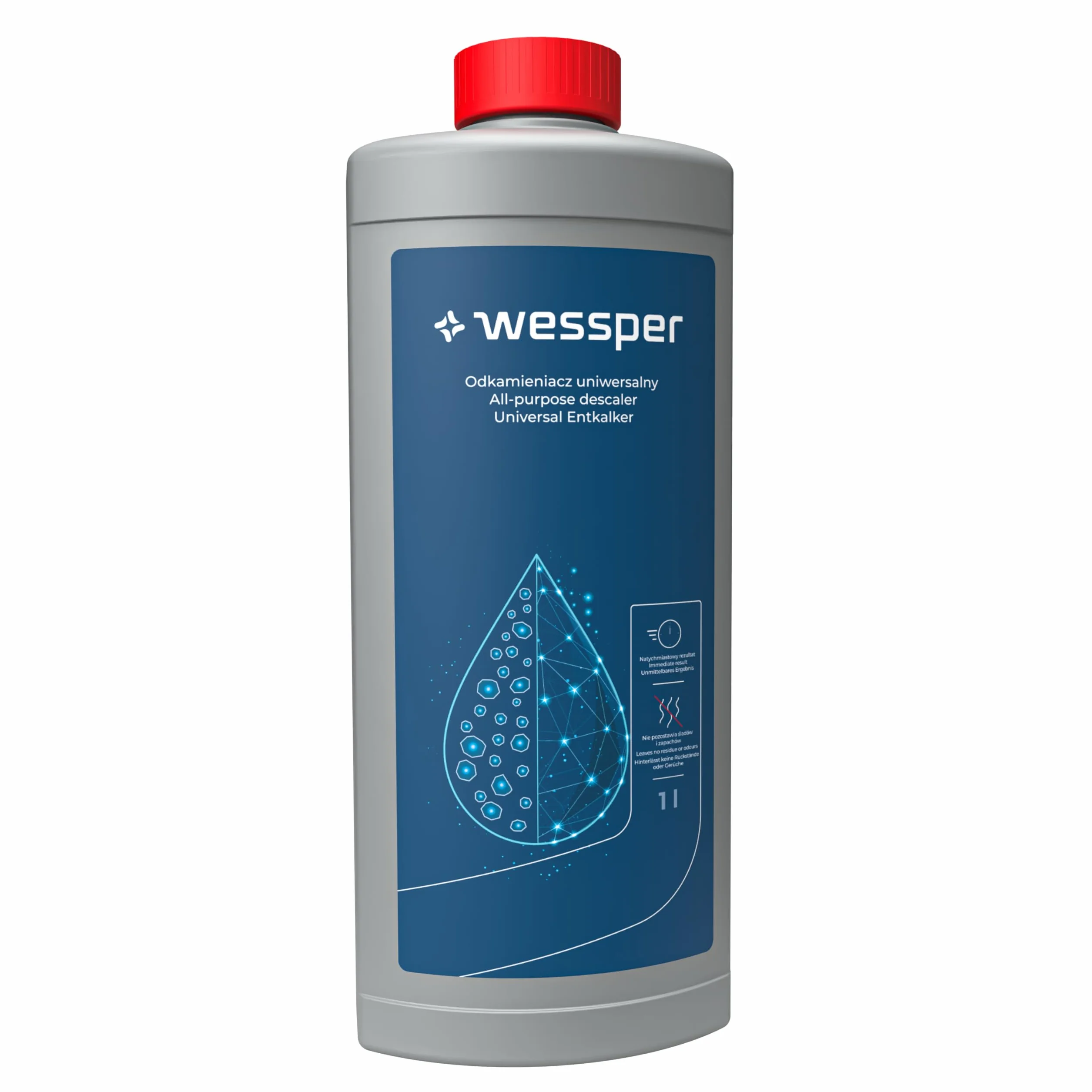 Wessper 1000 ml odkamieniacz do ekspresu do kawy, czajnika i żelazka - odkamieniacz i czyszczący kamień wapniowy, kompatybilny z maszynami Tassimo Bosch Senseo Nespresso Dolce Gusto Philips