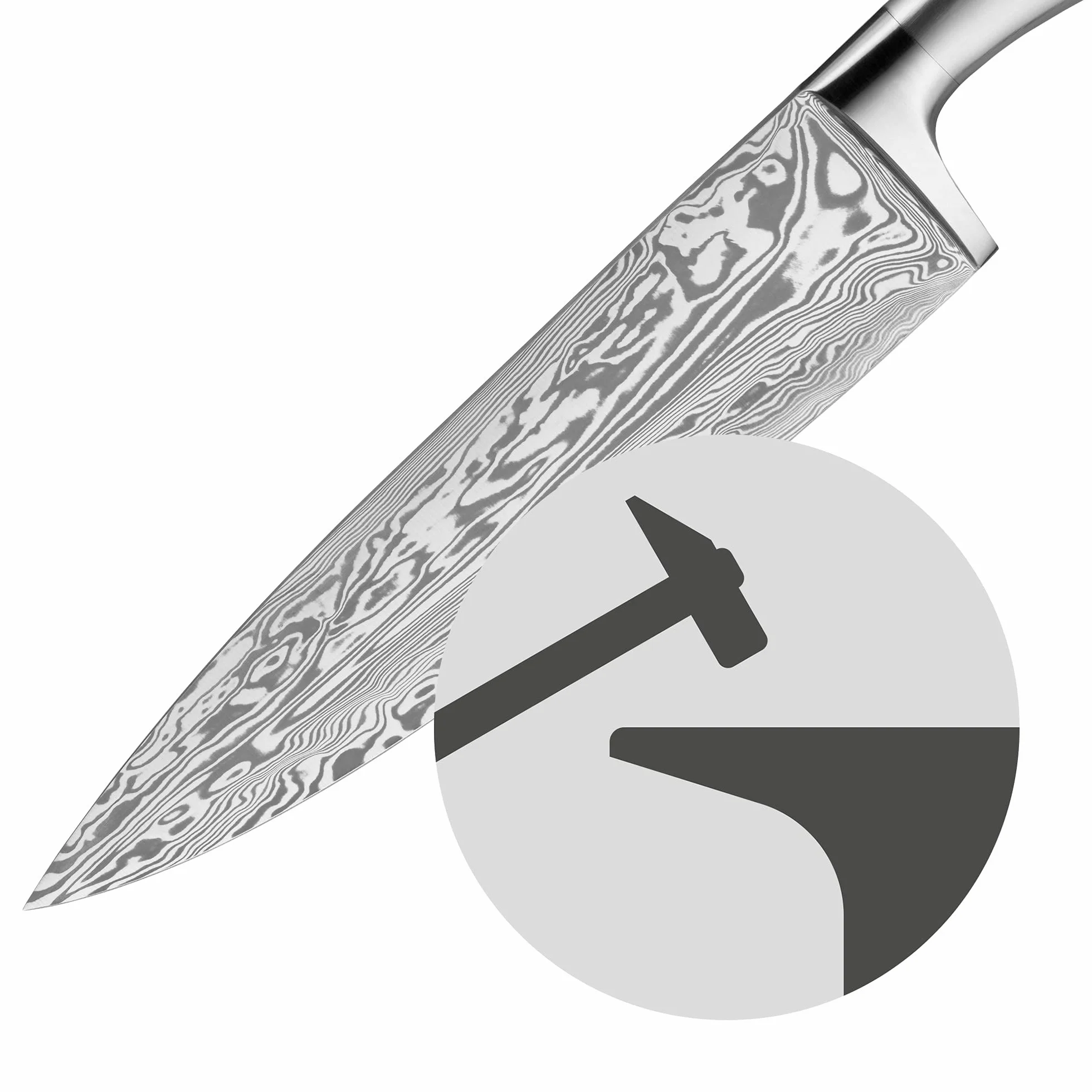 WMF Grand Gourmet nóż ze stali damasceńskiej, nóż uniwersalny 23 cm, 120-warstwowy, Performance Cut, ostrze 11 cm