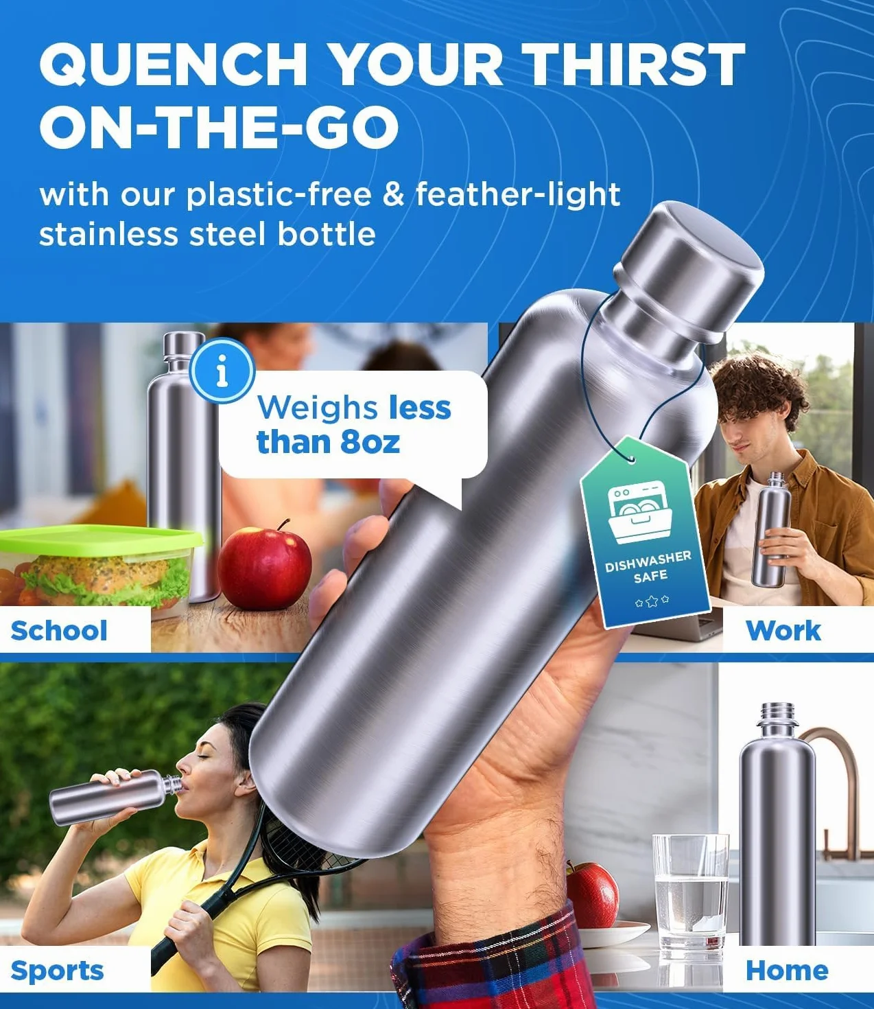Butelka ze stali nierdzewnej 1000 ml kompatybilna z Sodastream Easy & Duo