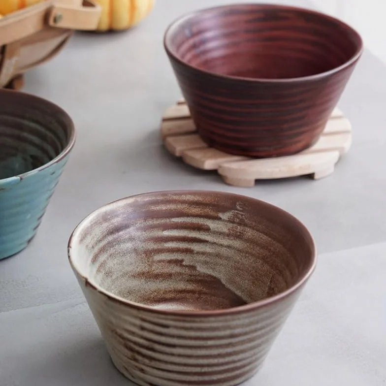Miski do zupy Chińska miska Ramen, Retro Restauracja Miska do Jady, Domowa miska do sałatek, ceramiczna miska do zupy, duża miska na owoce Miski obiadowe (A)