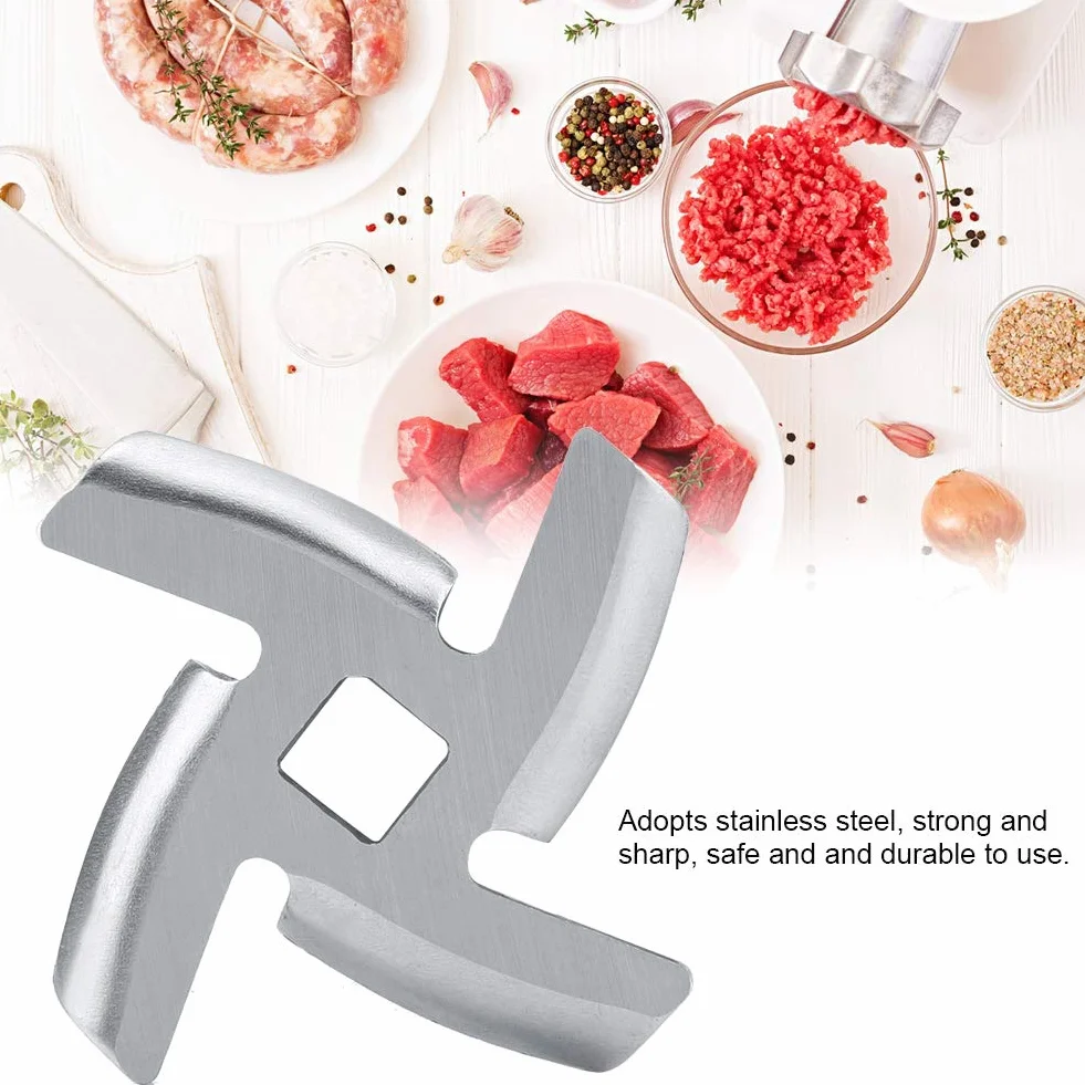 Kruszarka do Mięsa ze Stali Nierdzewnej Mincer Plate Blade Cutter Części do Maszynki do Mielenia Mięsa Clatronic Kreuzmesser Lame Twinzee Nóż Maszyna do Mięsa Silver Crest Couteau (Małe ostrze o długości 46 mm)