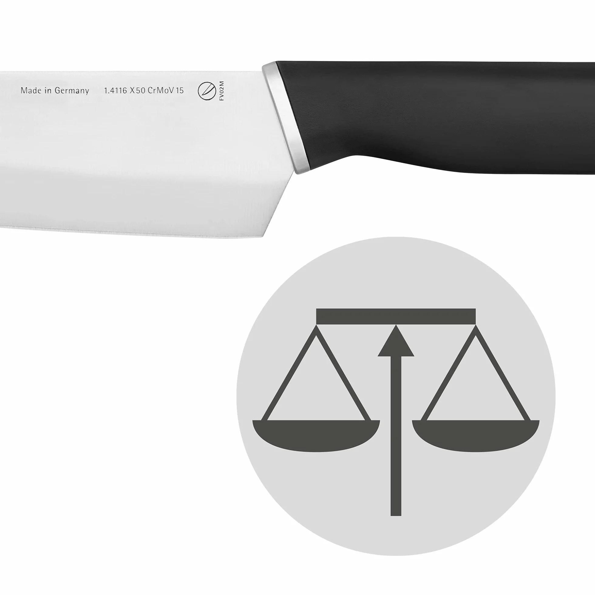 WMF Kineo nóż szefa kuchni 28 cm, wyprodukowano w Niemczech, ostry, Performance Cut, kinetyczne wzornictwo, specjalna stal ostrza, ostrze 15 cm