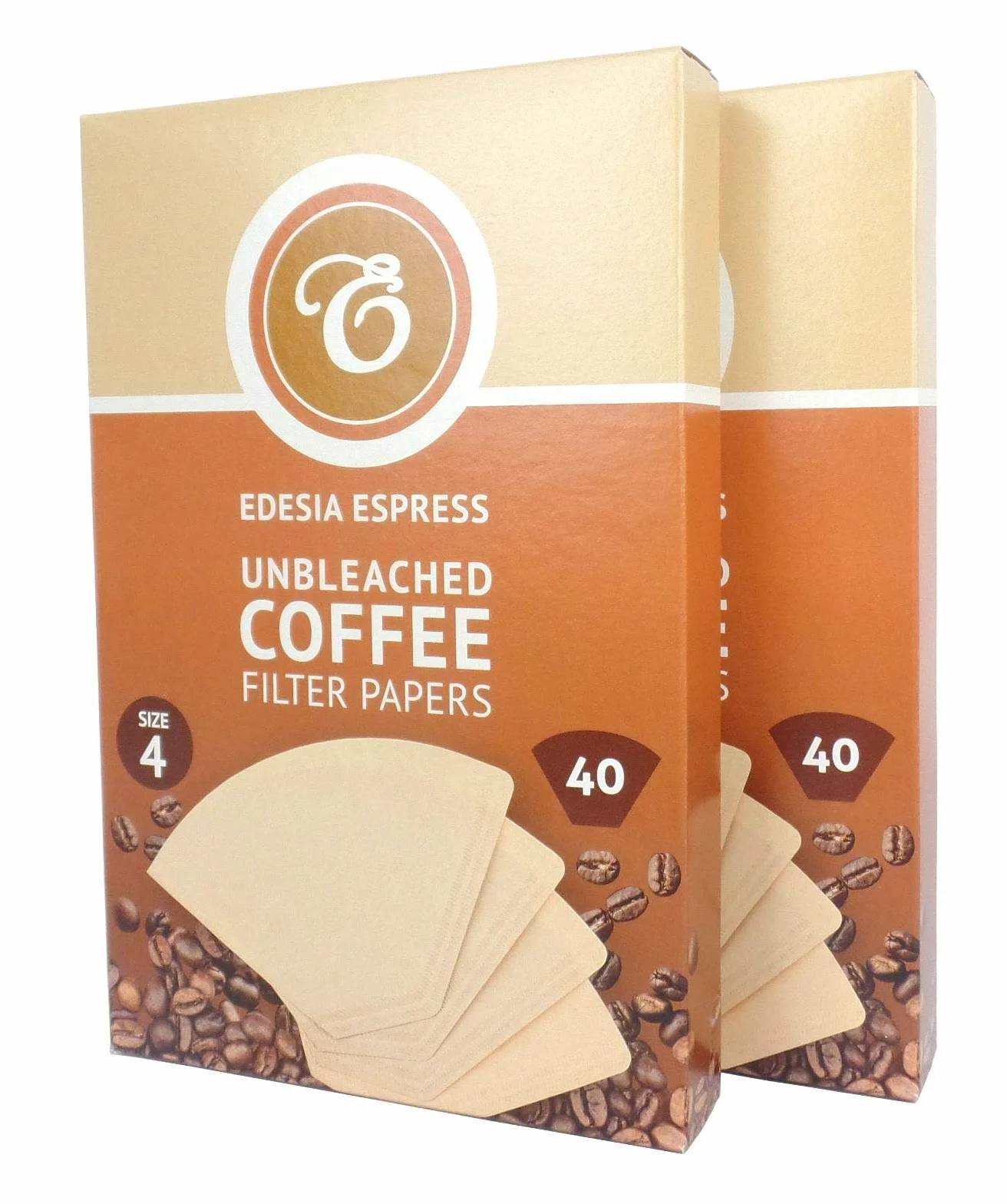 EDESIA ESPRESS – 10x80 Stożkowych Filtrów do Kawy z Papieru – Filtr do Kawy Nr 4 do Ręcznego Parzenia, Pour-Over i Delikatnego Naparu – Rozmiar 4 Brązowy