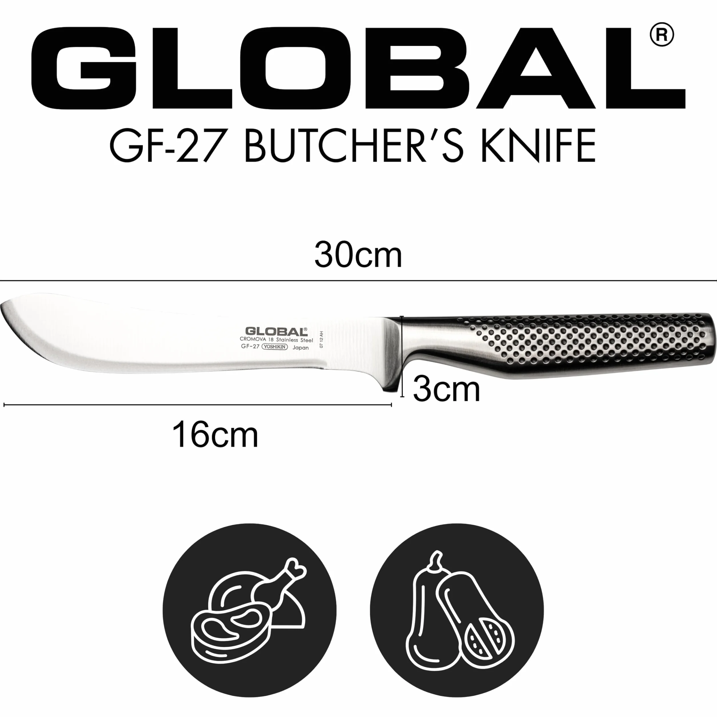 Global GF-27 nóż do mięsa, 16 cm