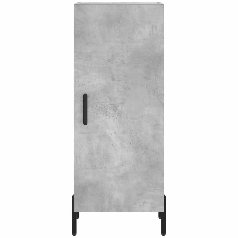 Générique Bufet wysoki szary betonowy 34,5 x 34 x 180 cm, szafka do przechowywania drewna inżynieryjnego z praktycznymi drzwiami i metalowymi nogami, wąska szafka do przechowywania dużej przestrzeni
